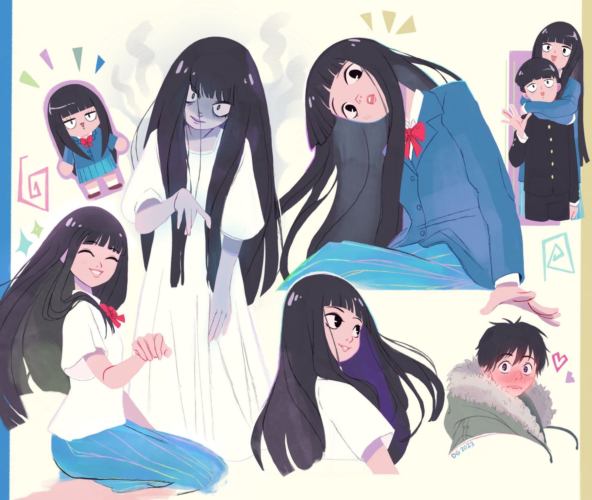 A sketchdump of characters from Kimi ni Todoke and MP100