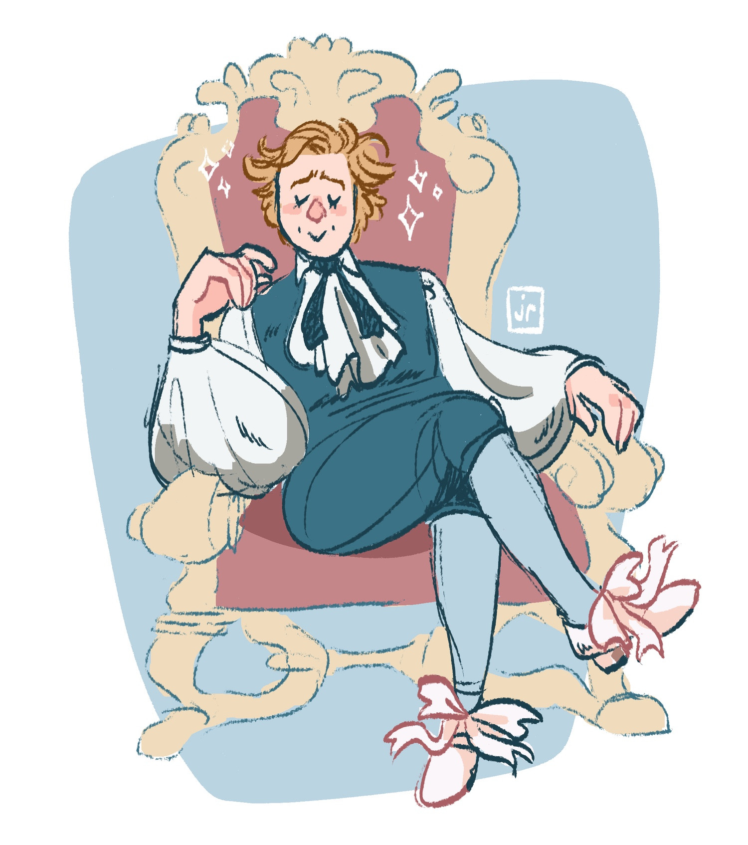 Stede Bonnet sits on a throne. Very demure. Very mindful.