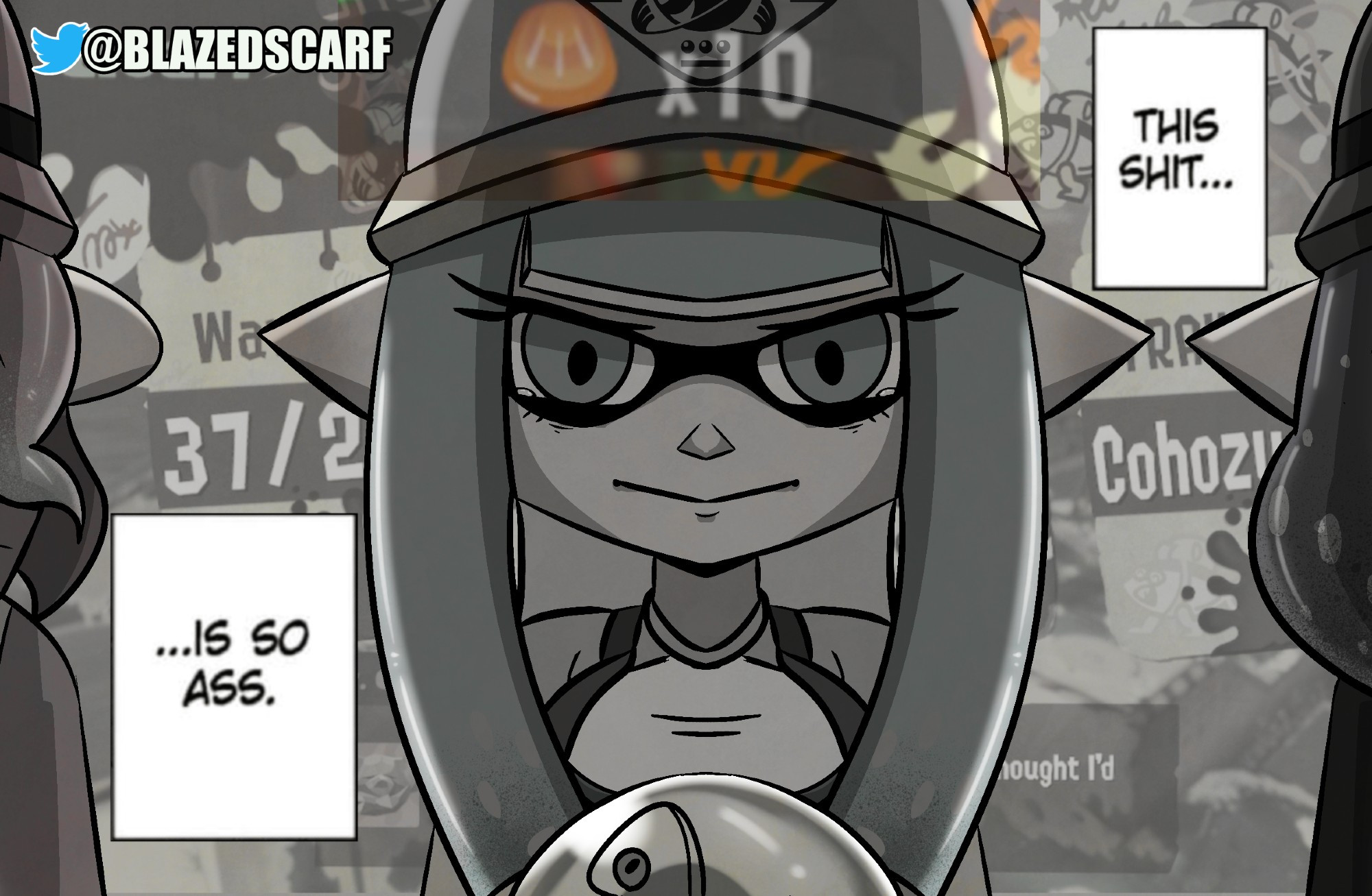 Referenced from Reaction Image from Oshi no Ko using my Inkling Venus. (Black and White)