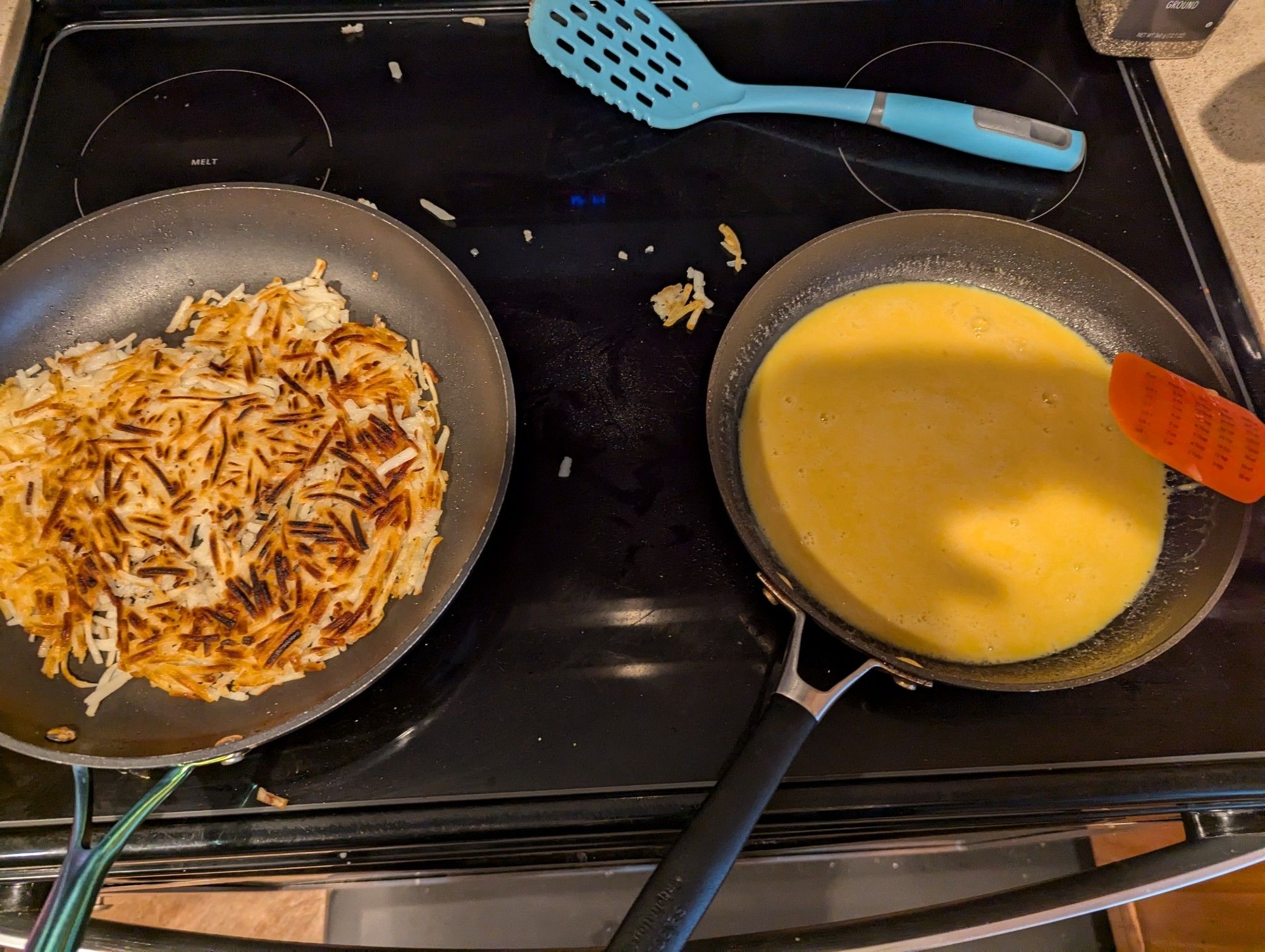 Eggs and hash browns