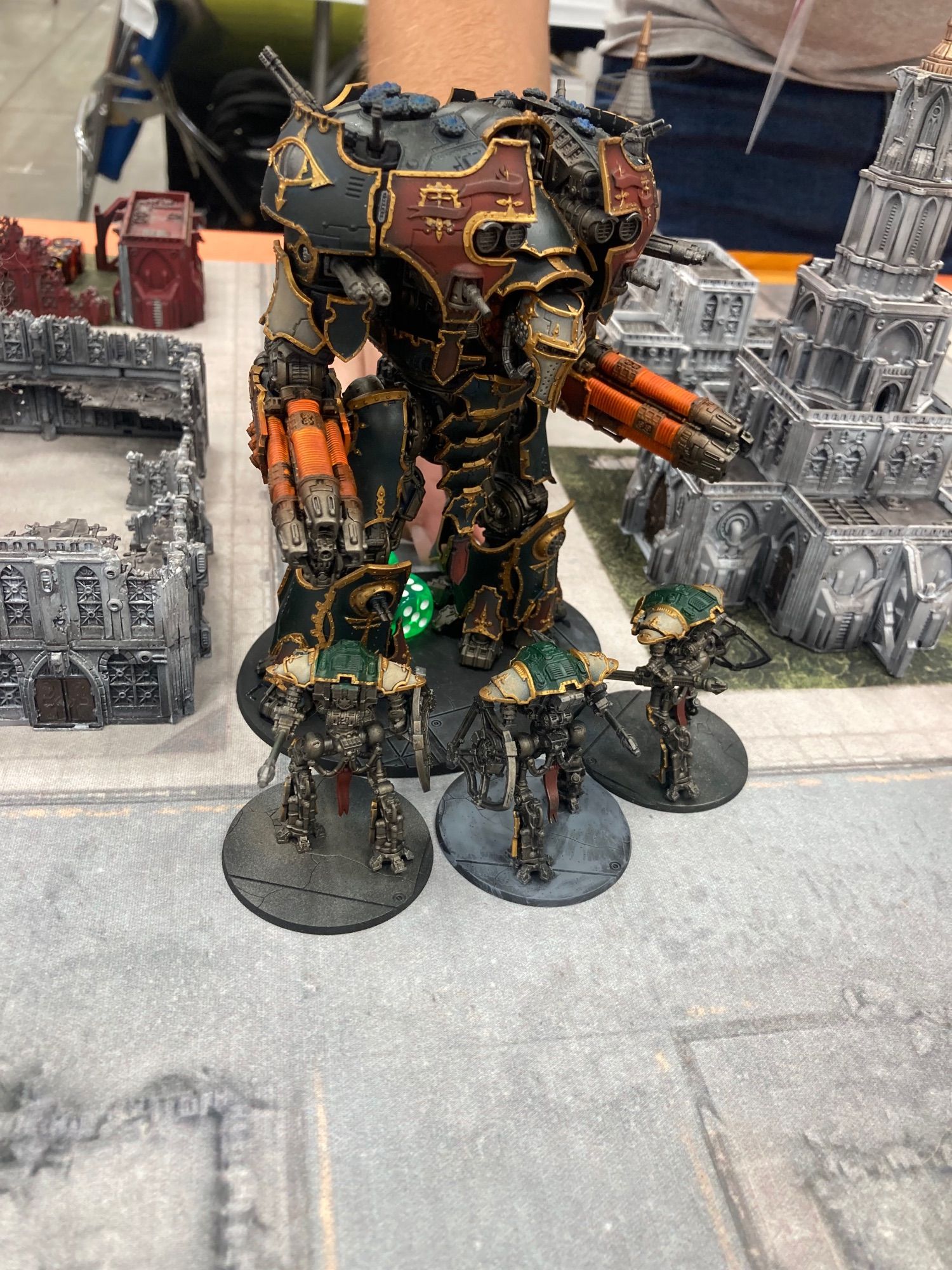 Legiones Imperialis Warbringer Titan fighting Knight Lancers