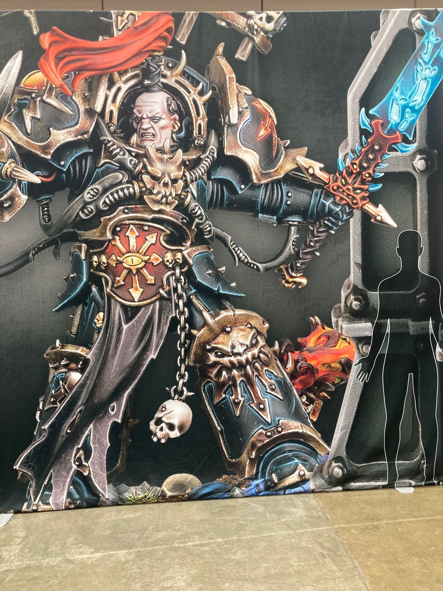 Banner of life sized Abaddon the Despoiler, Warmaster of Chaos