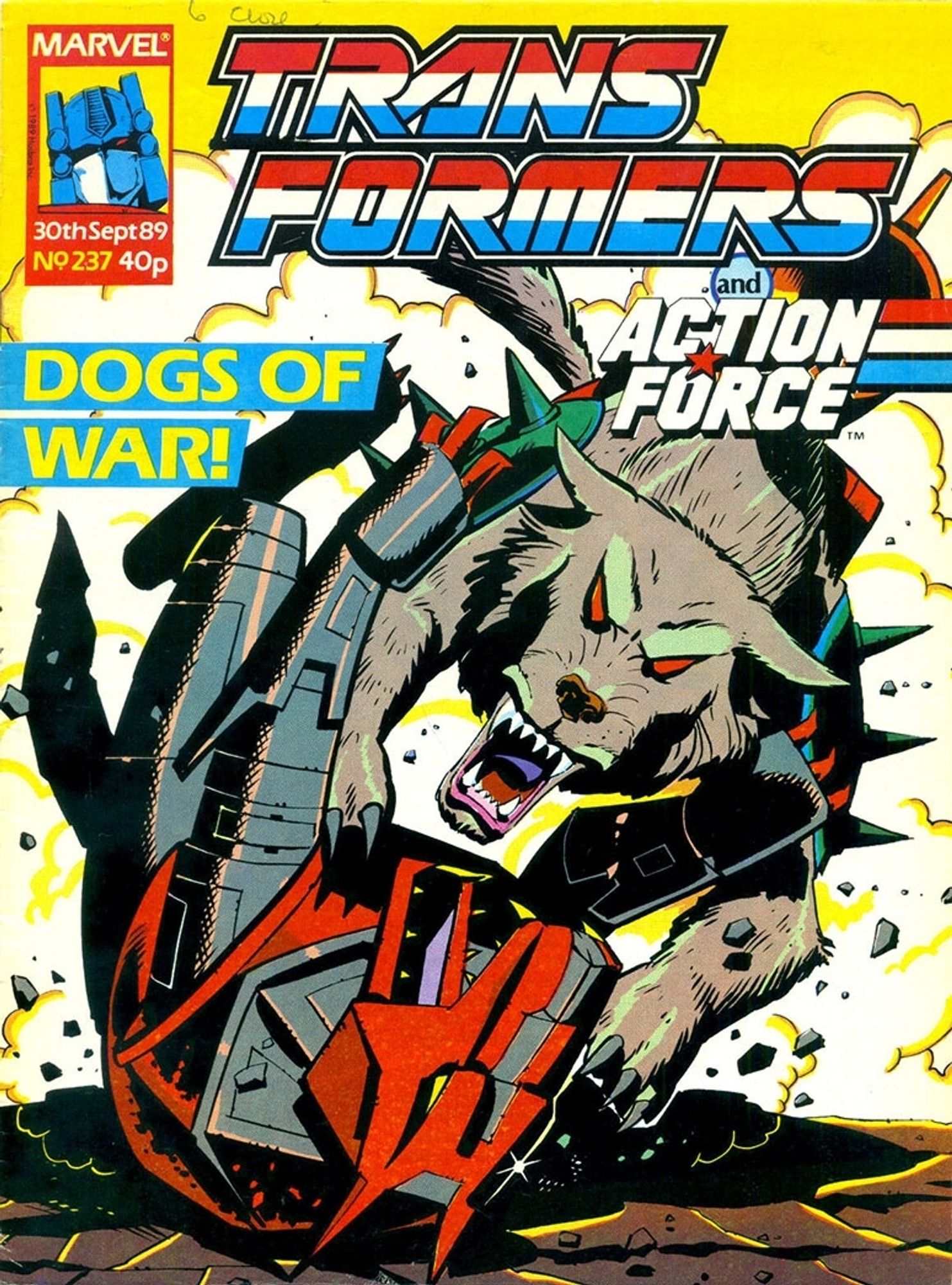 Transformers comic with Carnivac vs Hellhound on the cover.