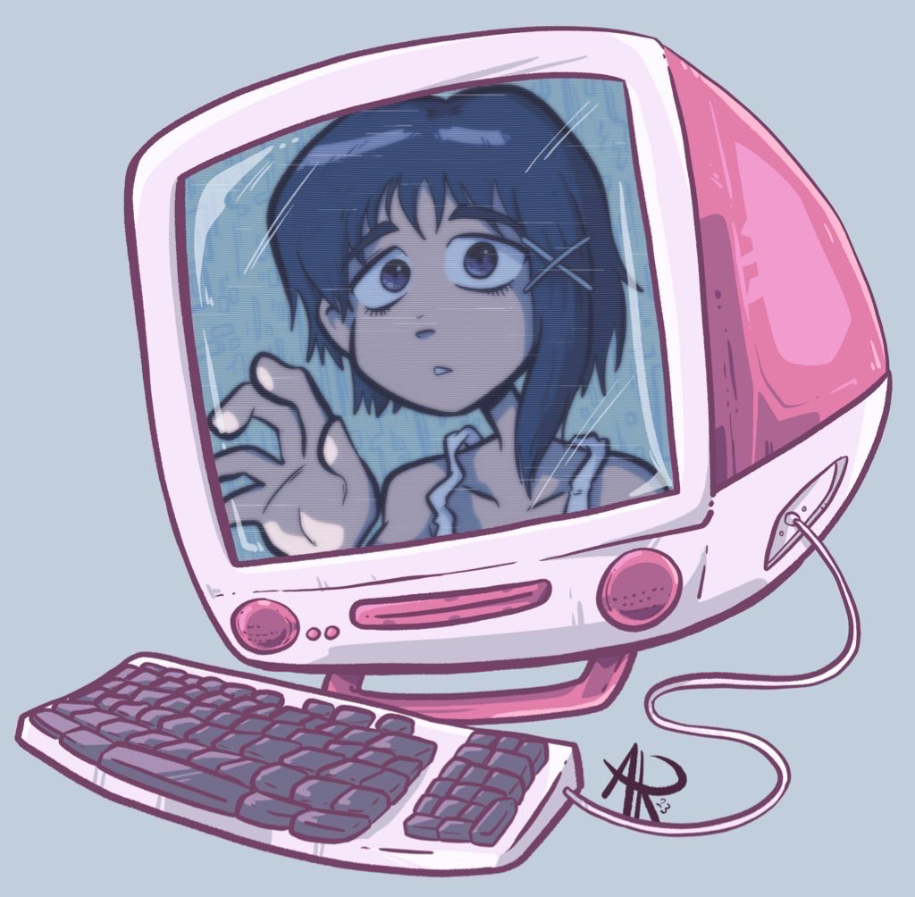 Lain stuck in an iMac G3