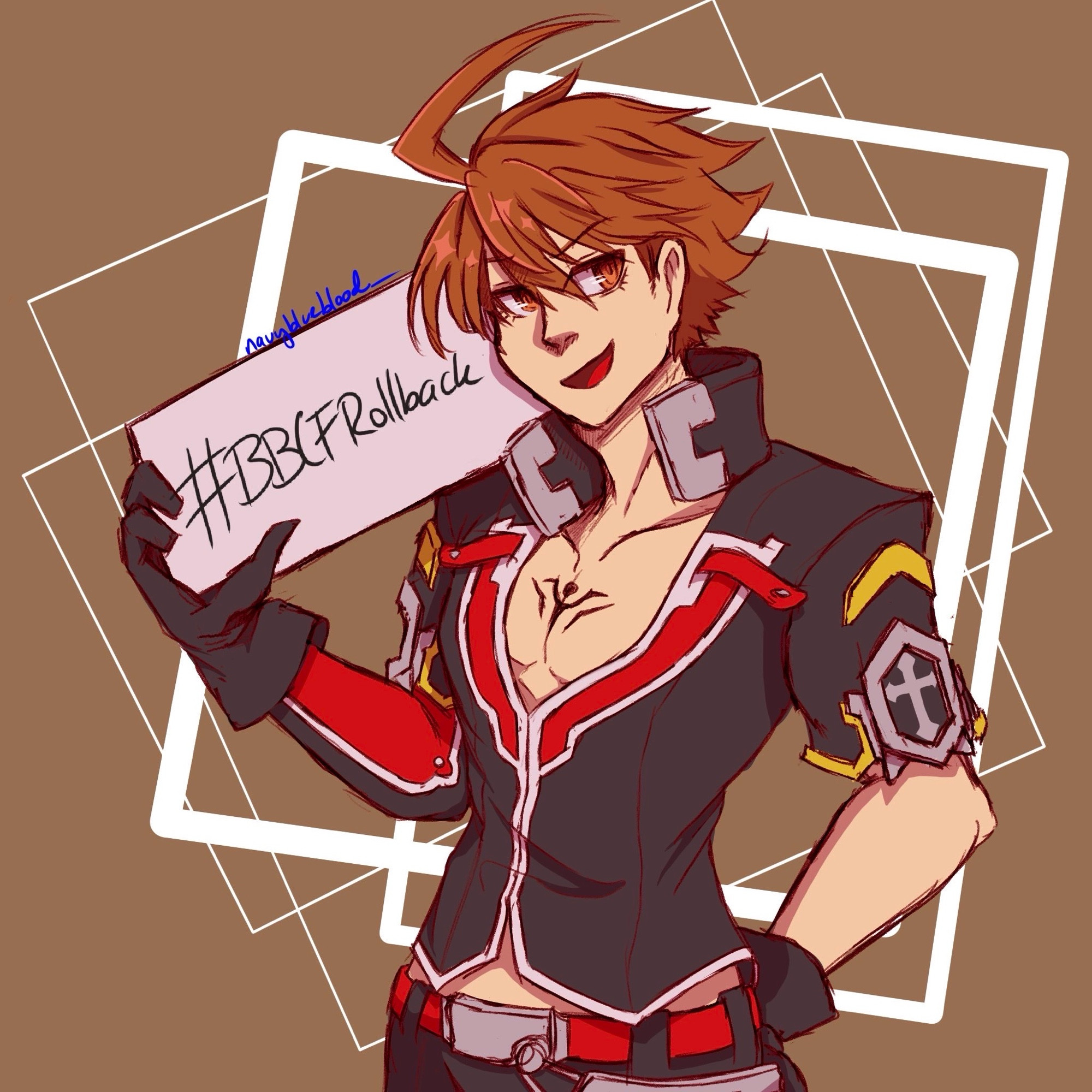 Art of Naoto Kurogane for the #BBCFRollback hashtag on Twitter. Drawn by me!