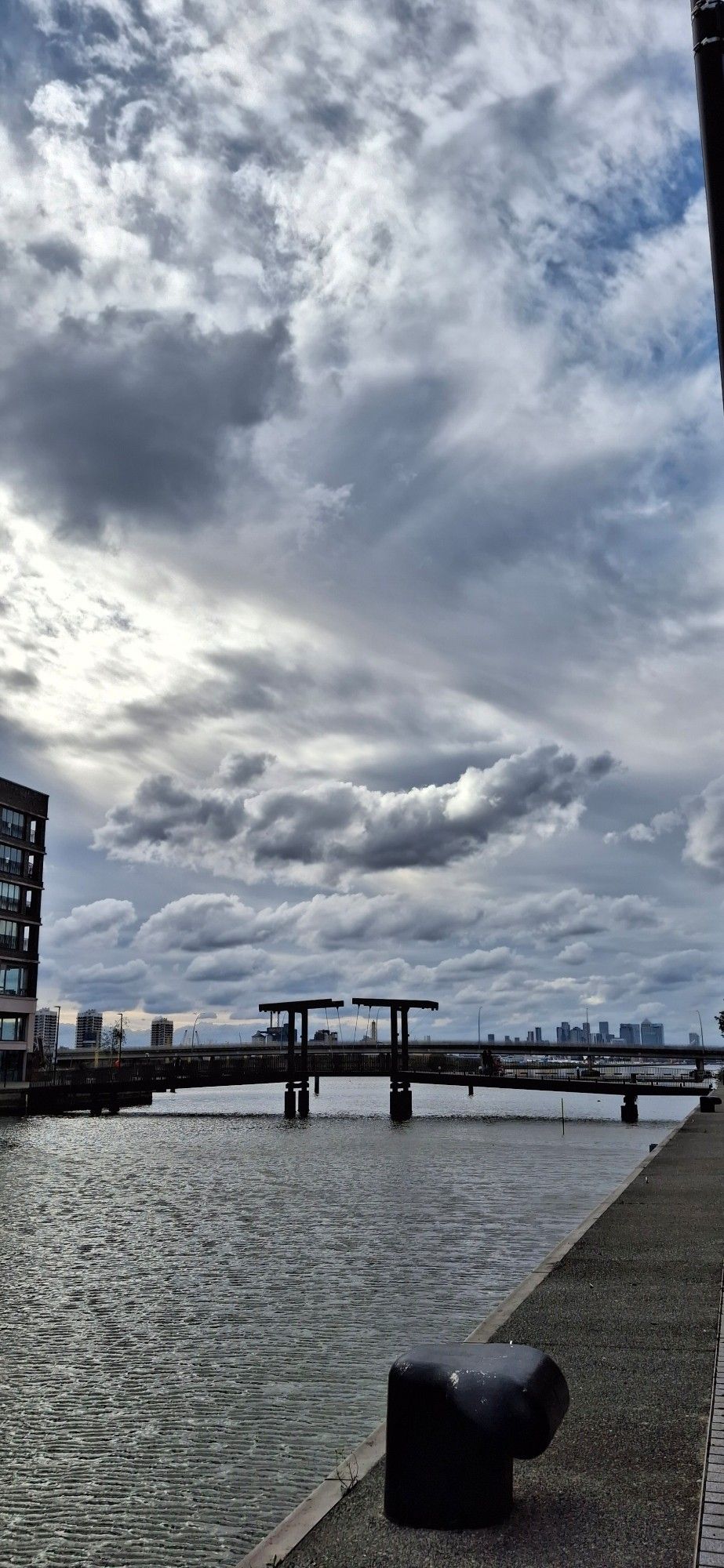 The clouds bear down heavily on the docks