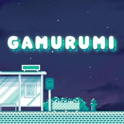 The Podcast Cover for Gamurumi which is a pixelstyle Busstop in greenish / blue colors