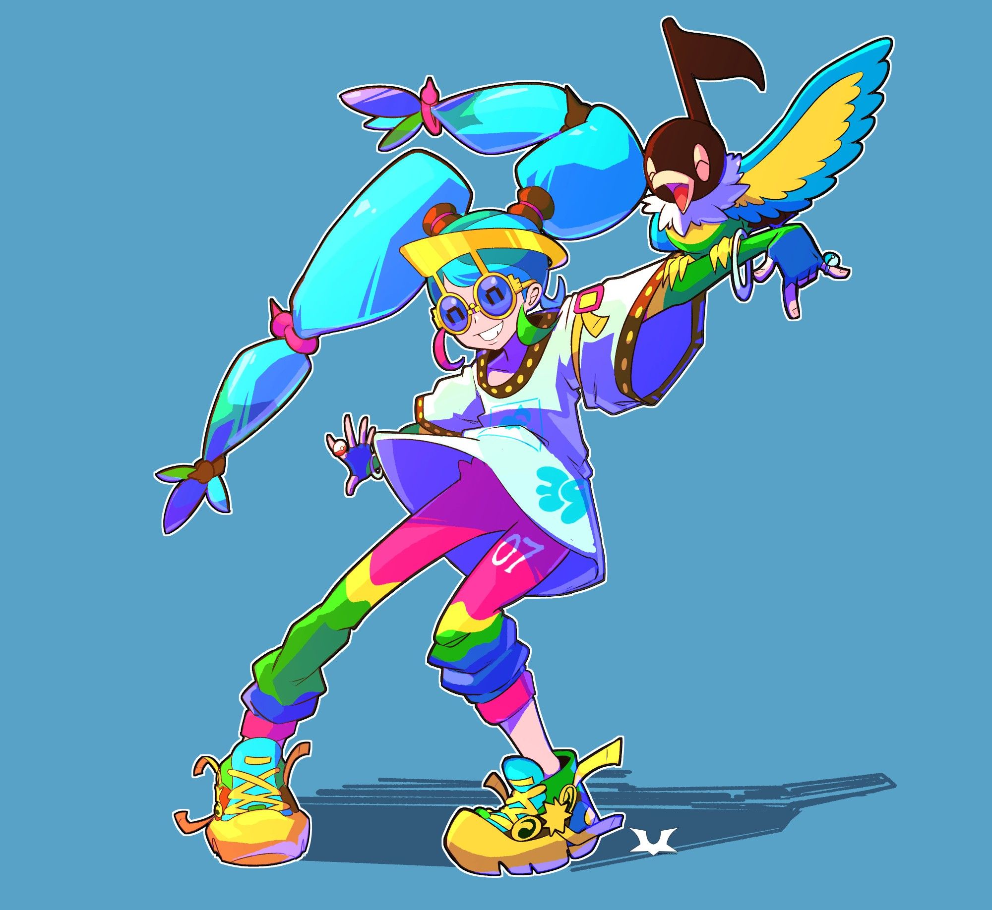 Pokemon Voltage Normal Type Trainer Hatsune Miku and Chatot drawing