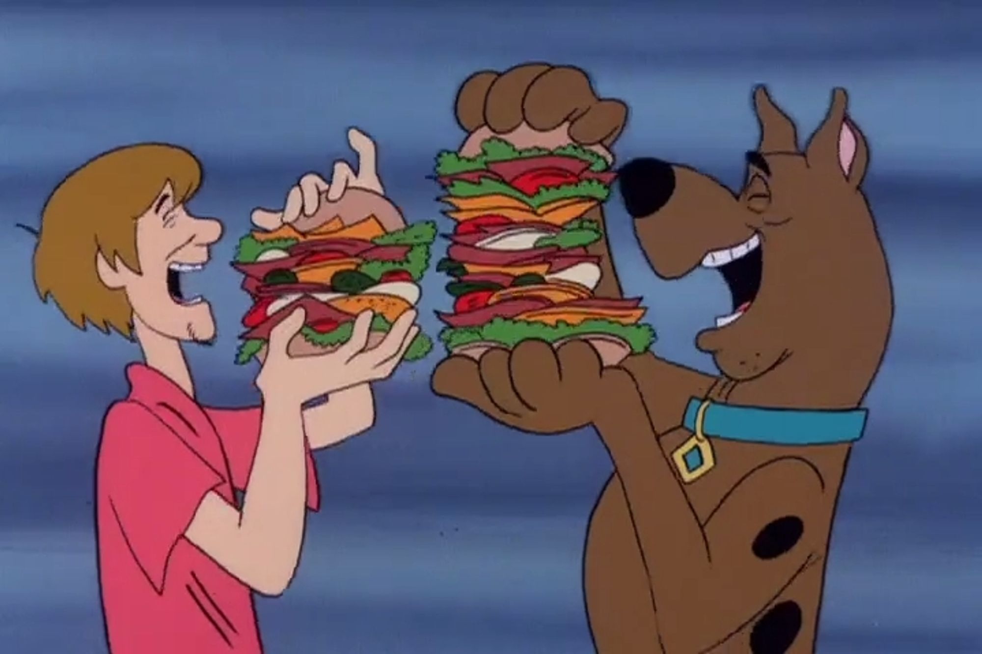 Scooby Doo und Shaggy mit riesigen Sandwiches 