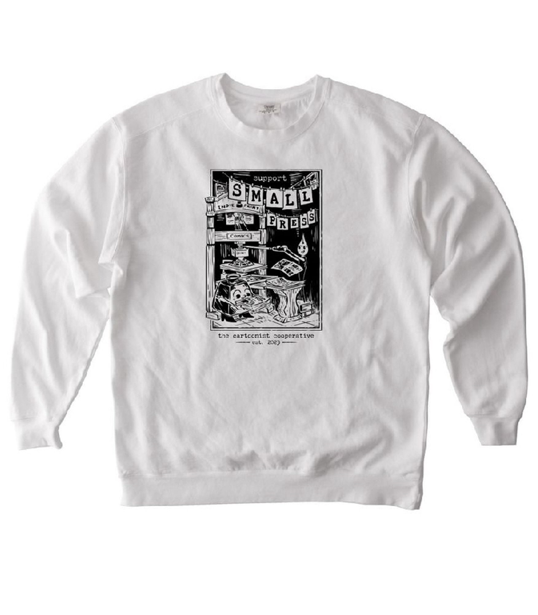 Support Small Press cartoonist cooperative sweater