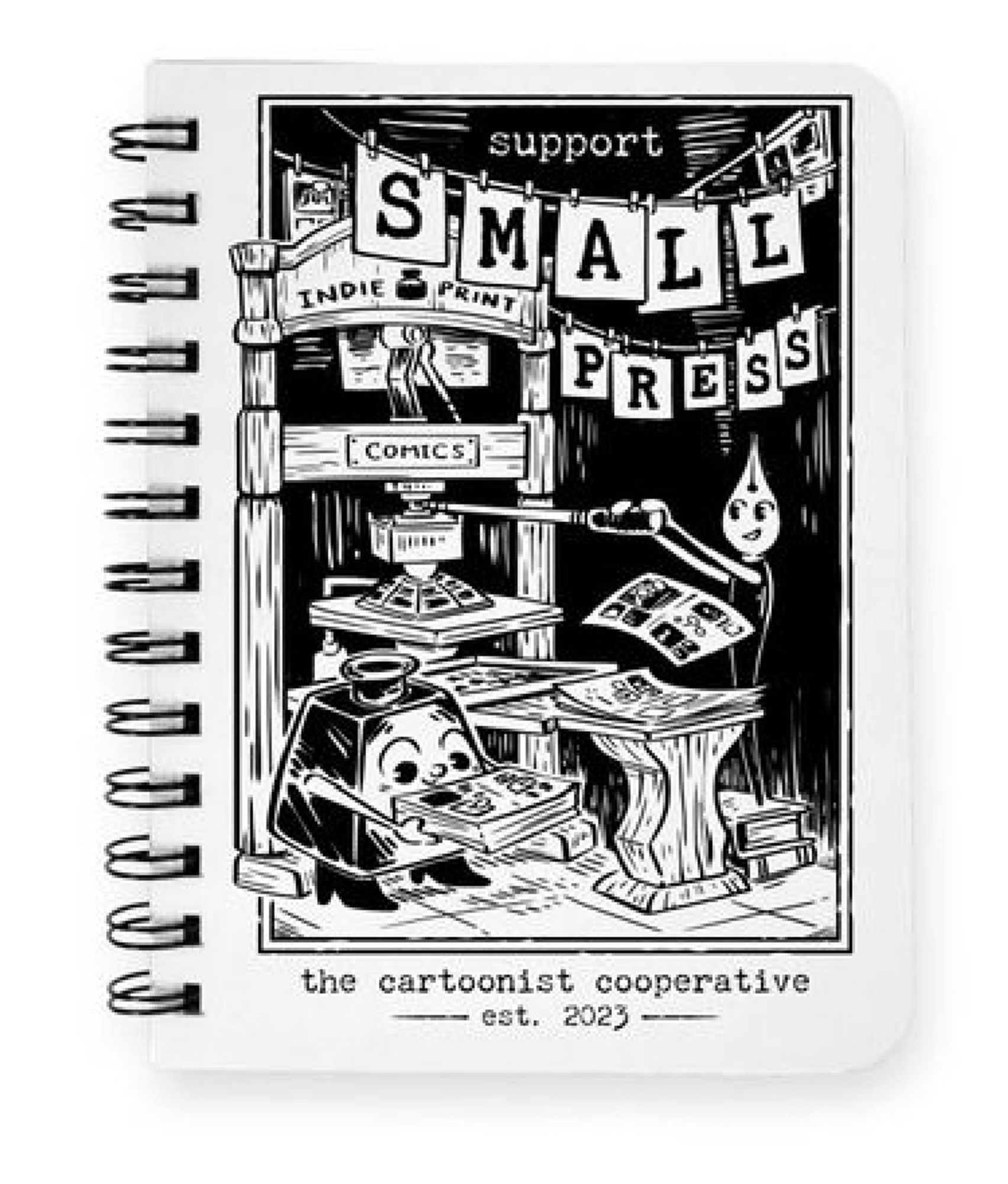 Support Small Press cartoonist cooperative notebook