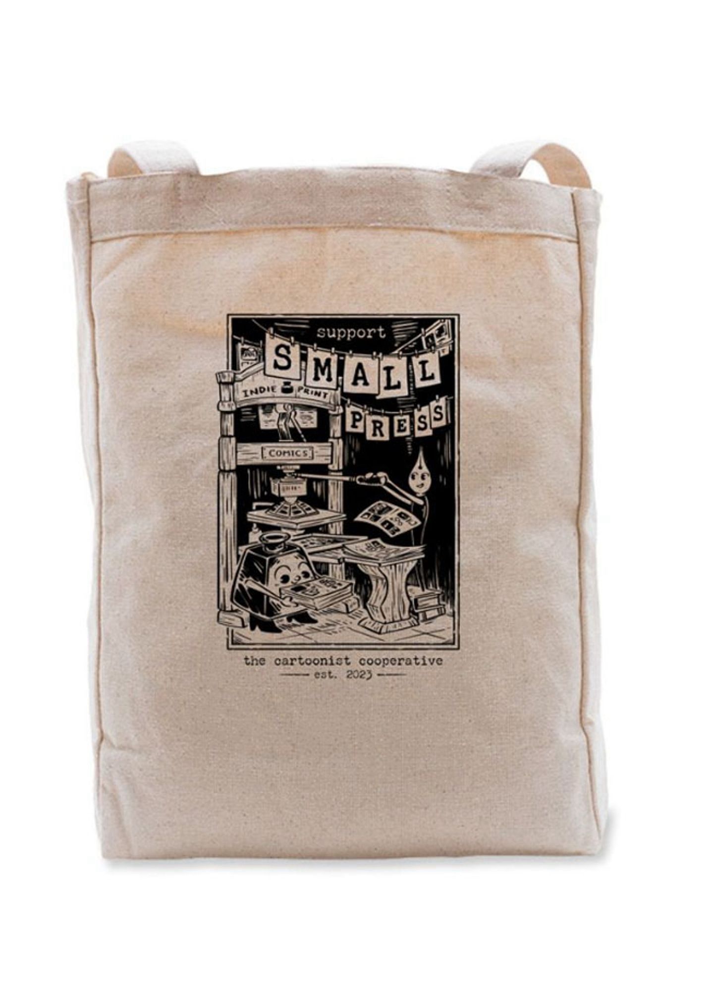 Support Small Press cartoonist cooperative tote bag