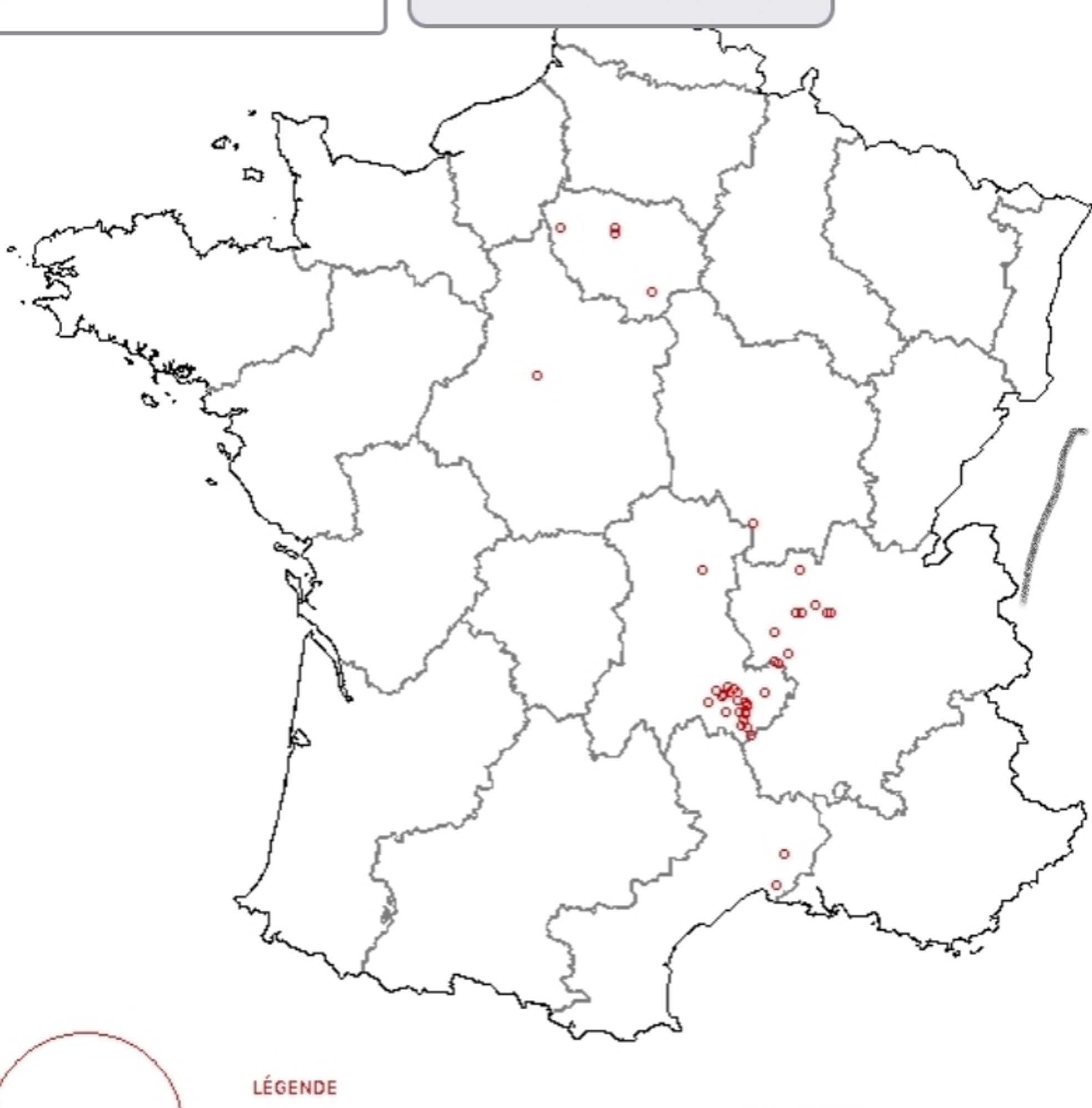 Diffusion de mon nom en France, beaucoup de points en Haute Loire,  un peu dans la Loire, vraiment peu dans le Rhône. 
Quelques un.e.s se sont monté.e.s en idf et un.e c'est perdu.e en Aquitaine