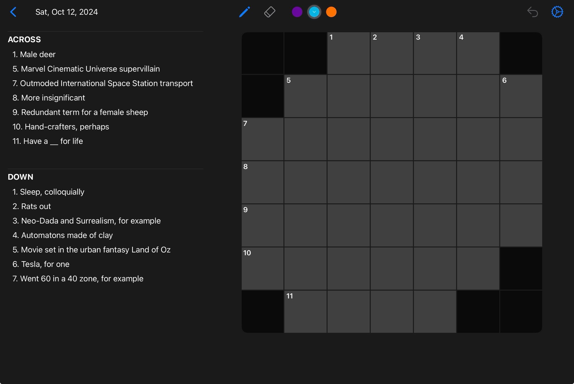 Adam Levav for Crossword Flow on iPad with Apple Pencil