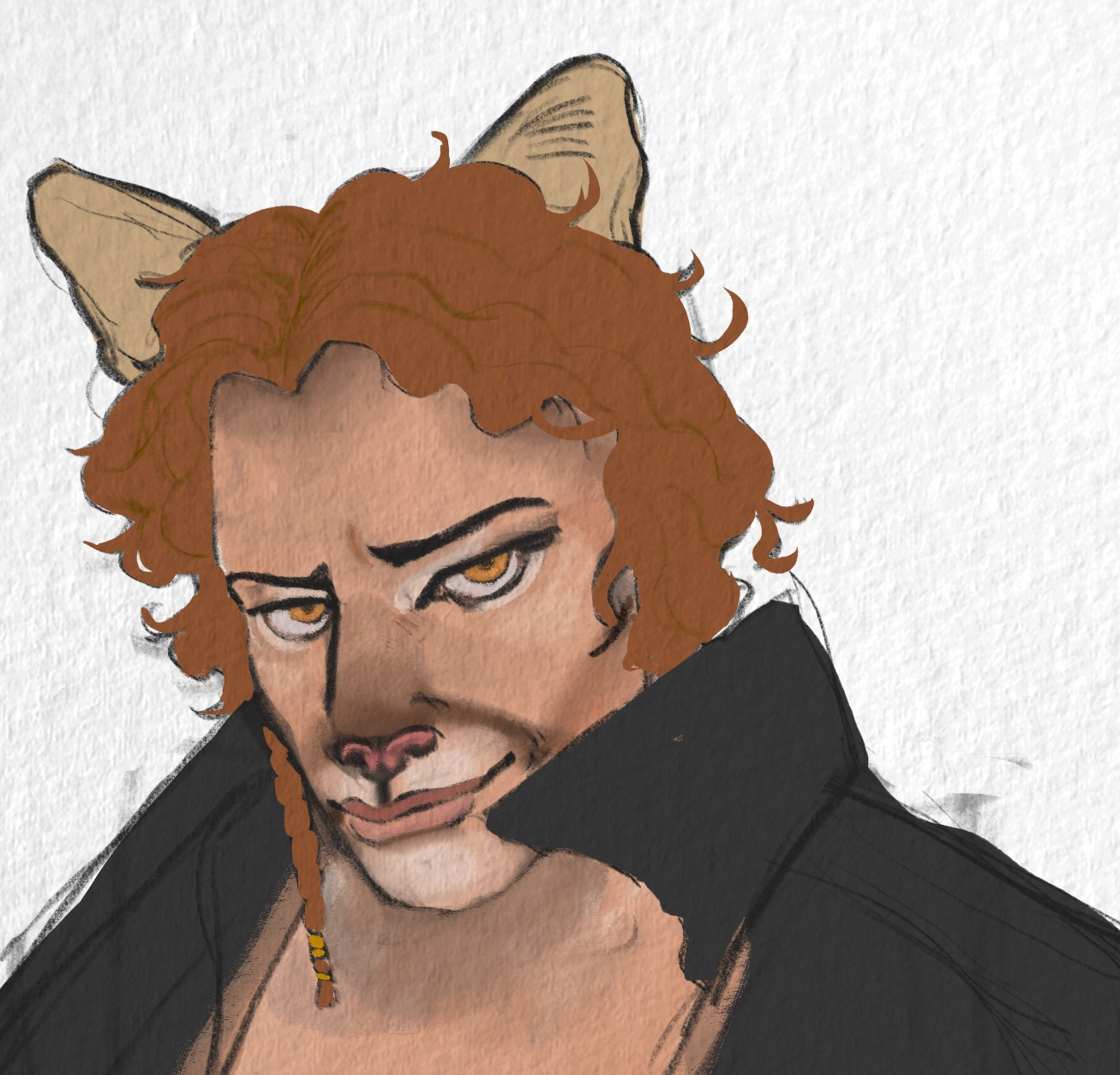 a work in progress of a mountain lion man