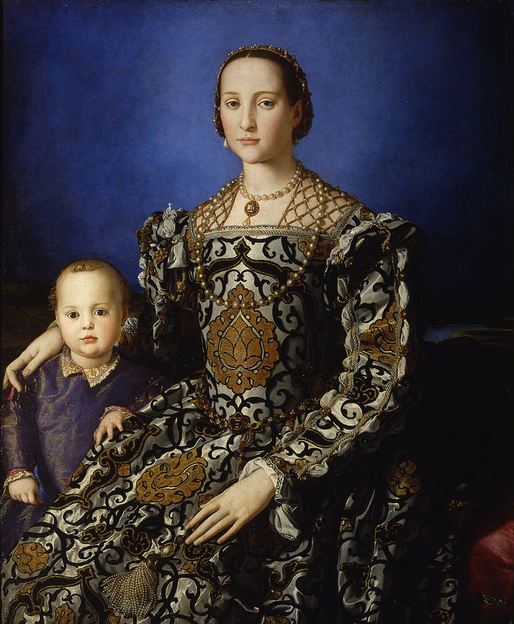 Retrato de Eleonora de Toledo e Seu Filho Giovanni de Medici (- Agnolo Bronzino