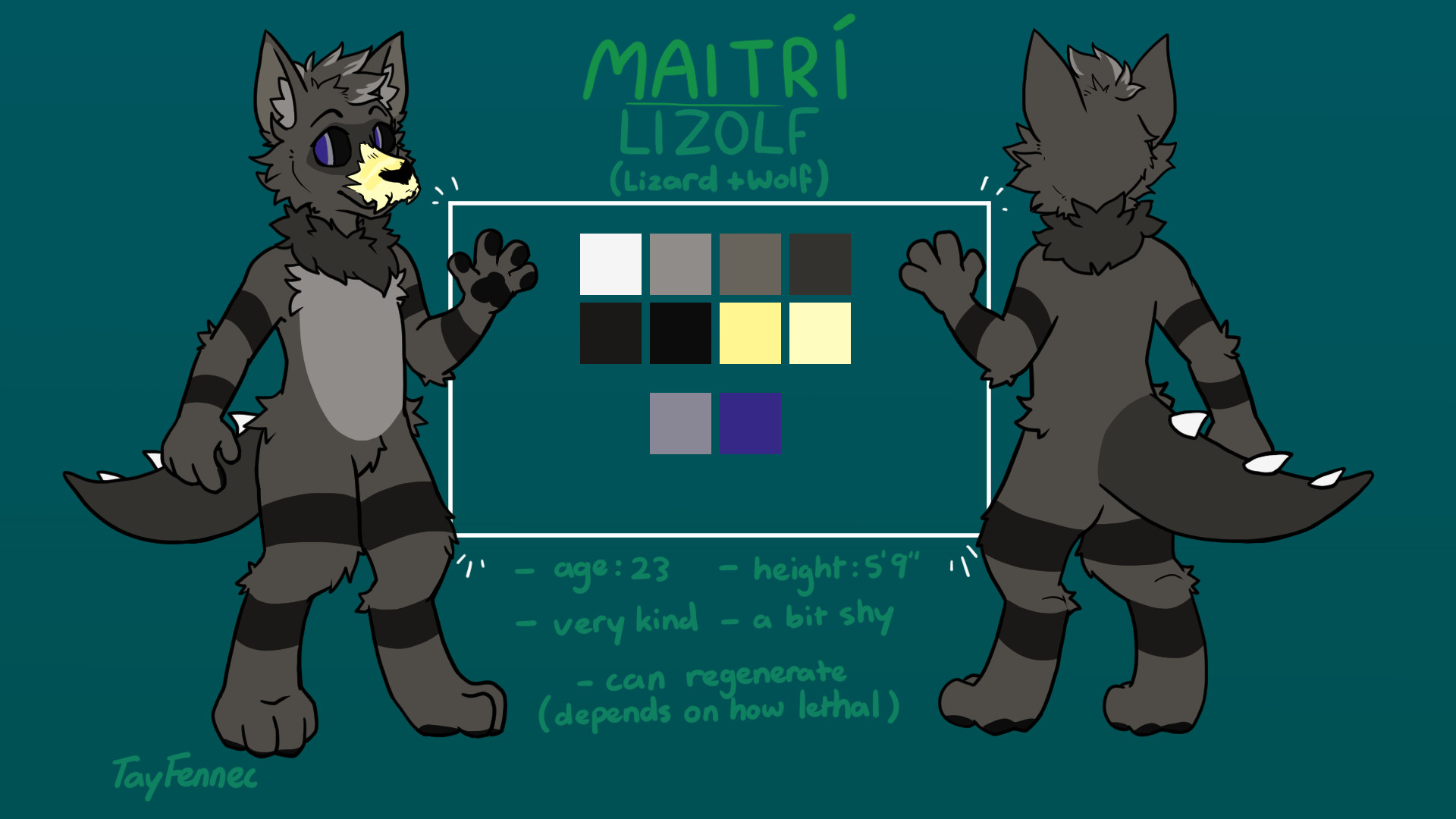 This is Maitrī, my main Sona. He's the timid Lizard-wolf that is just very friendly and good to get along with.