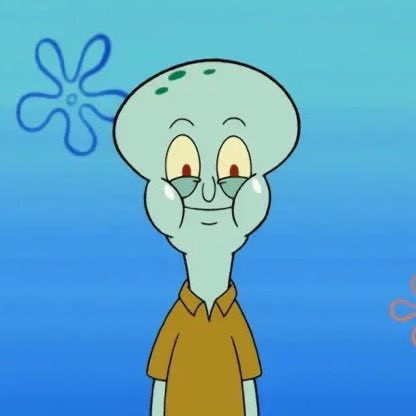 Goofy ass picture of Squidward being normal