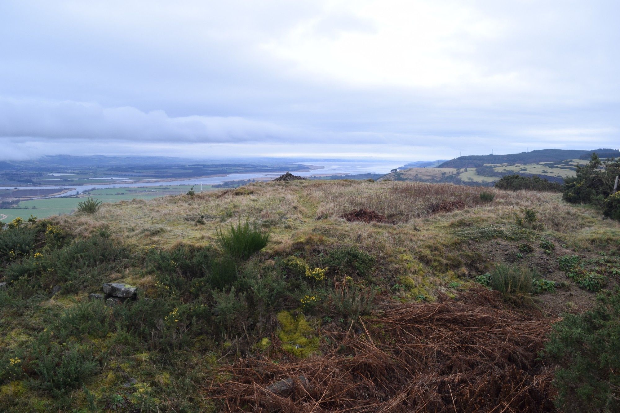 View looking over the interior of the fort, towards the Tay and Dundee.