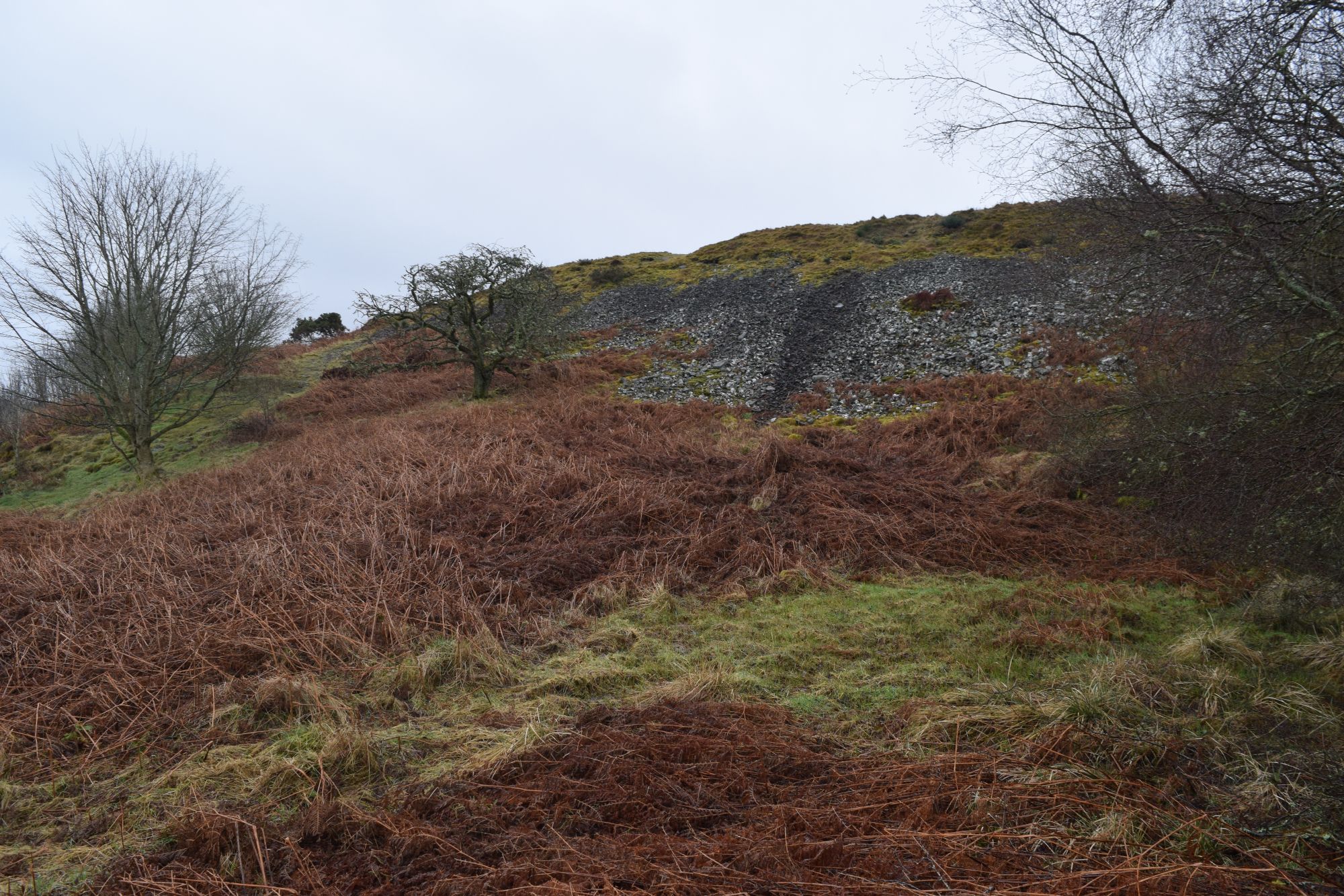 Looking up to the fort from the dam.