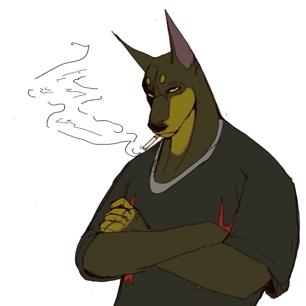 Illustrated sketch of my Doberman oc