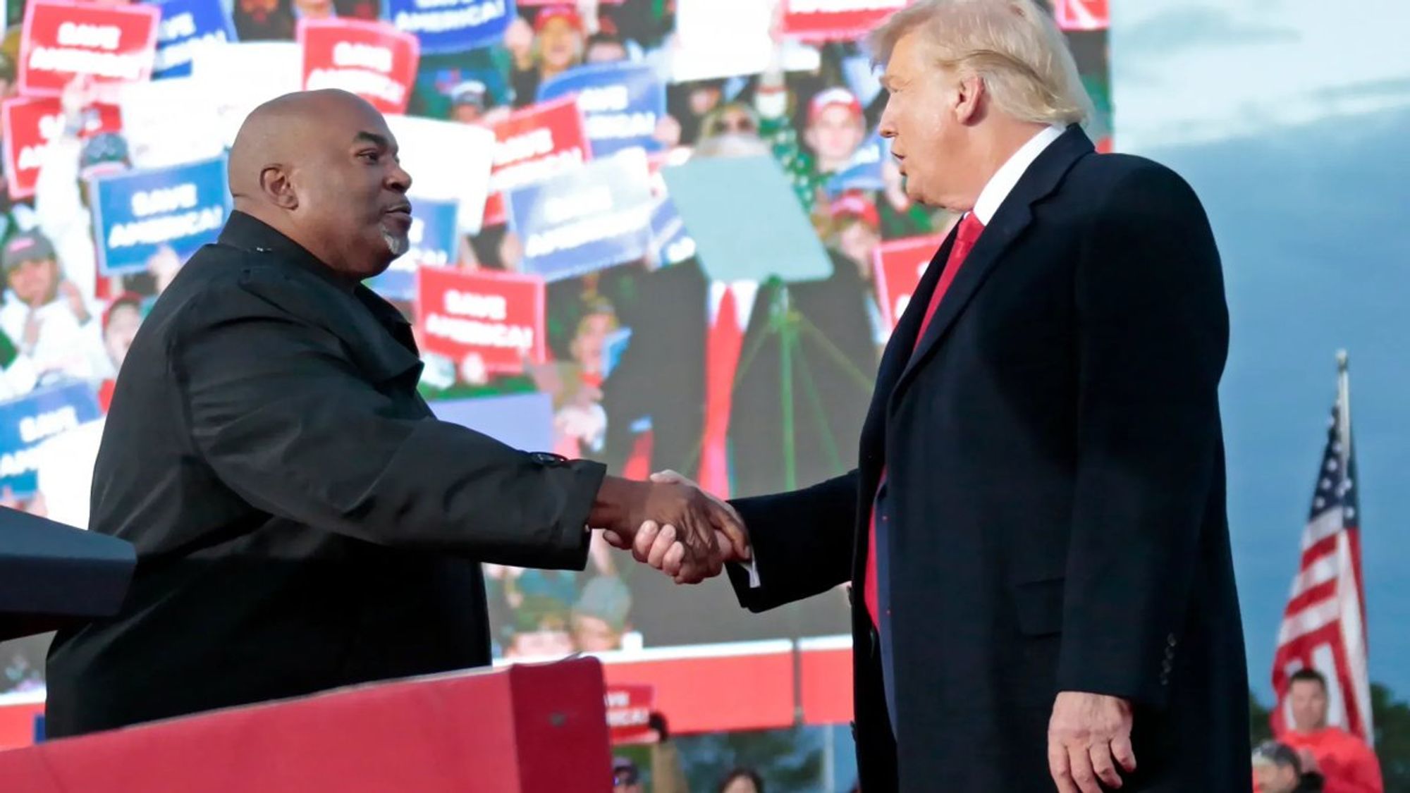 A picture of Donald Trump and Mark Robinson