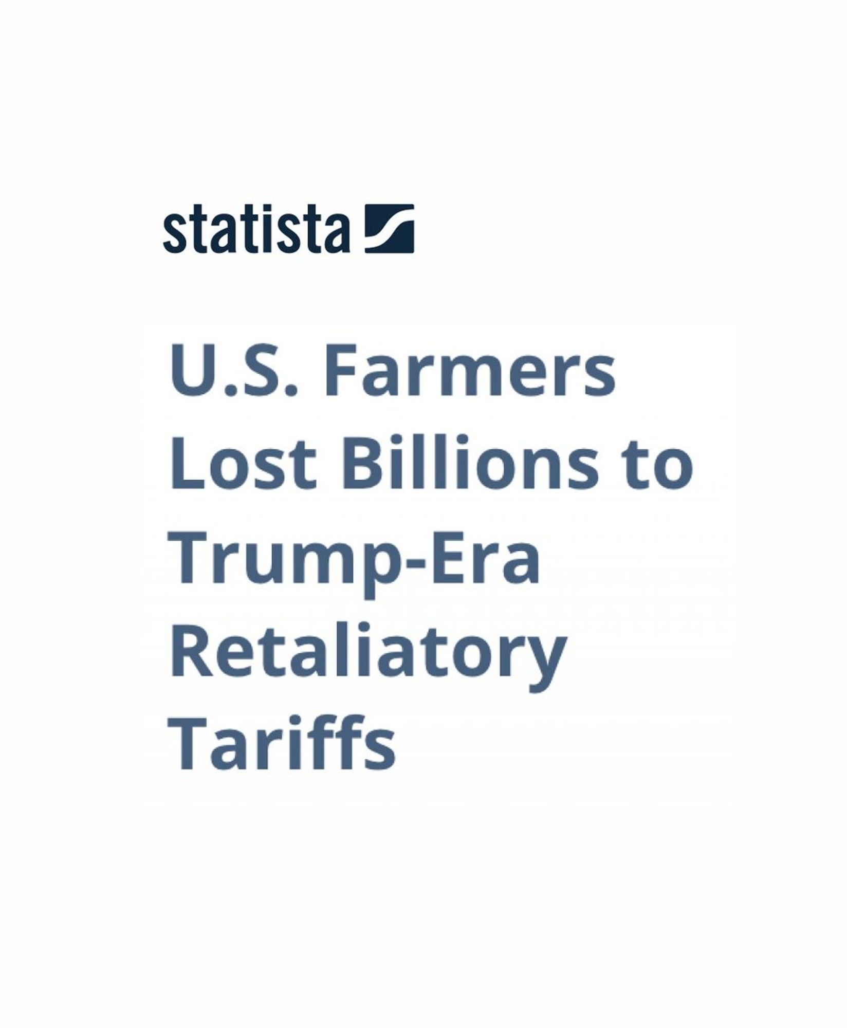 Statista: "U.S. Farmers Lost Billions to Trump-Era Retaliatory Tariffs"