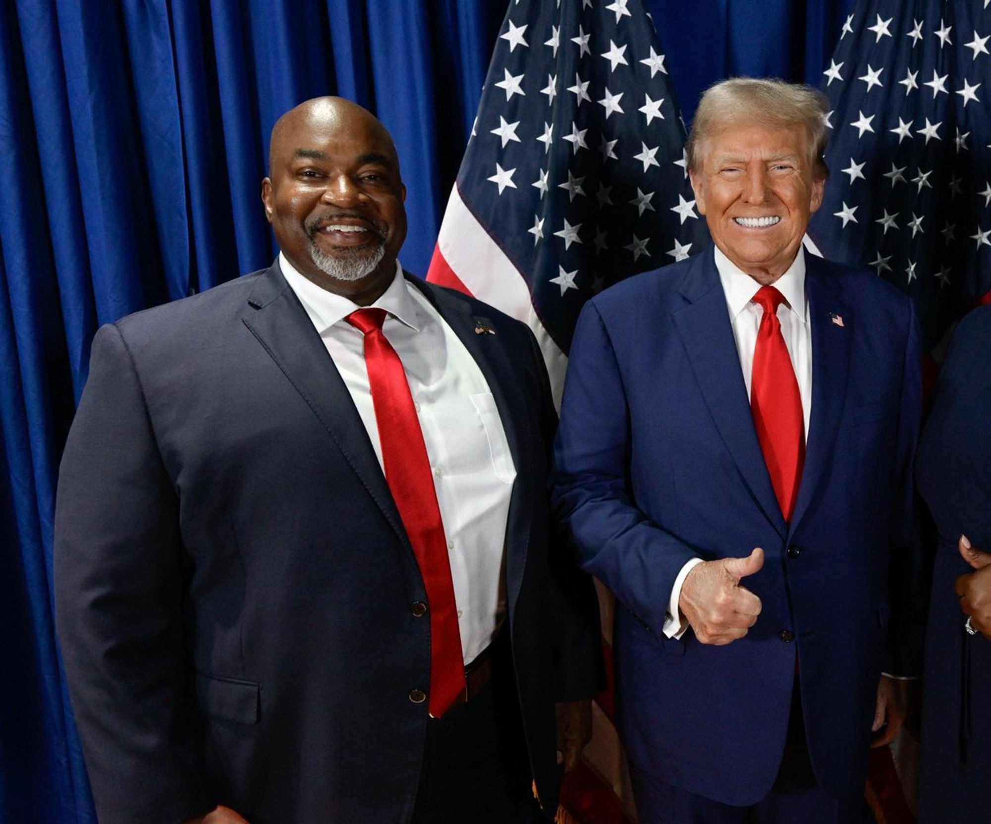 A picture of Donald Trump and Mark Robinson