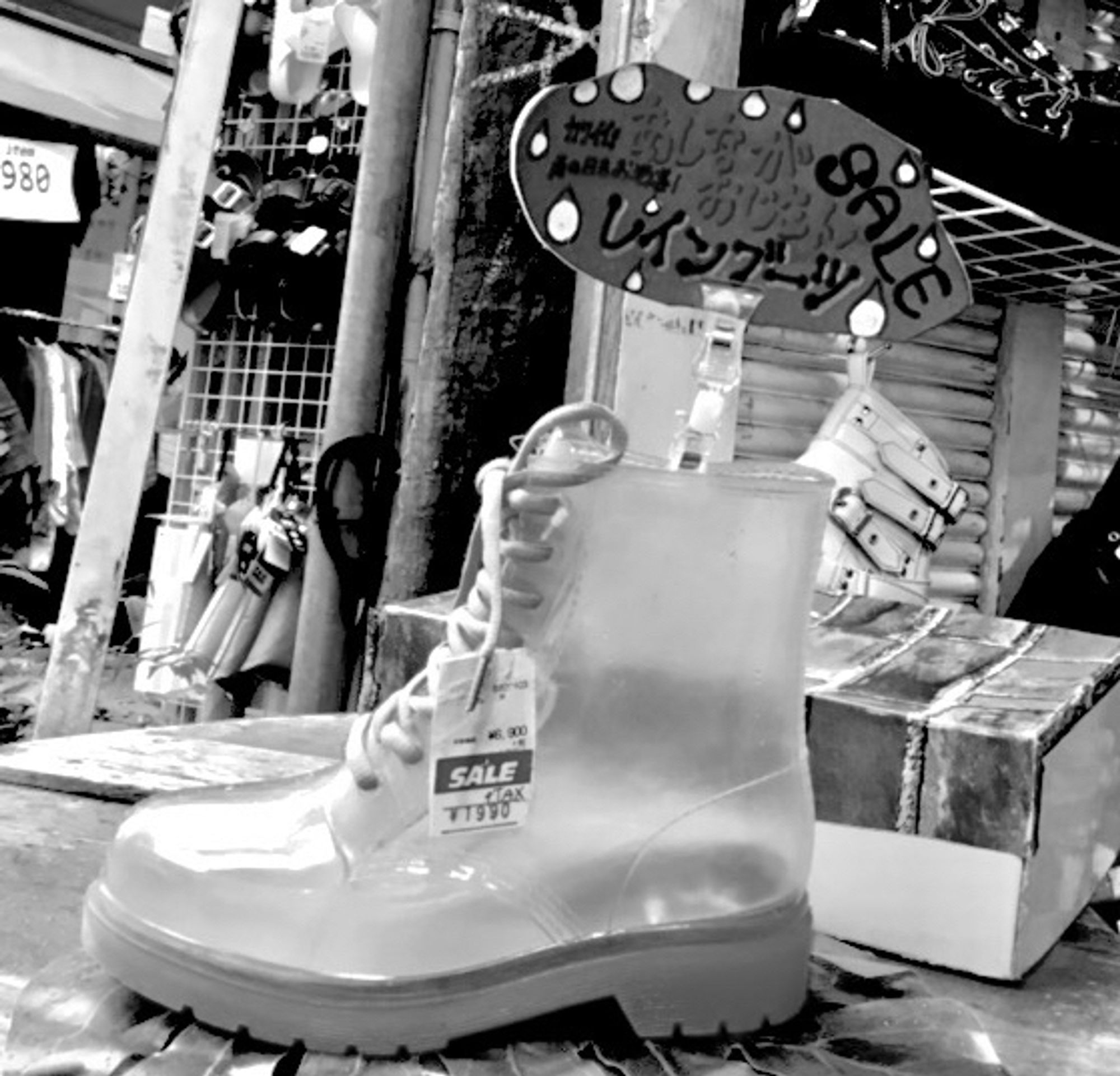 Translucent boot found in Harajuku- on sale!