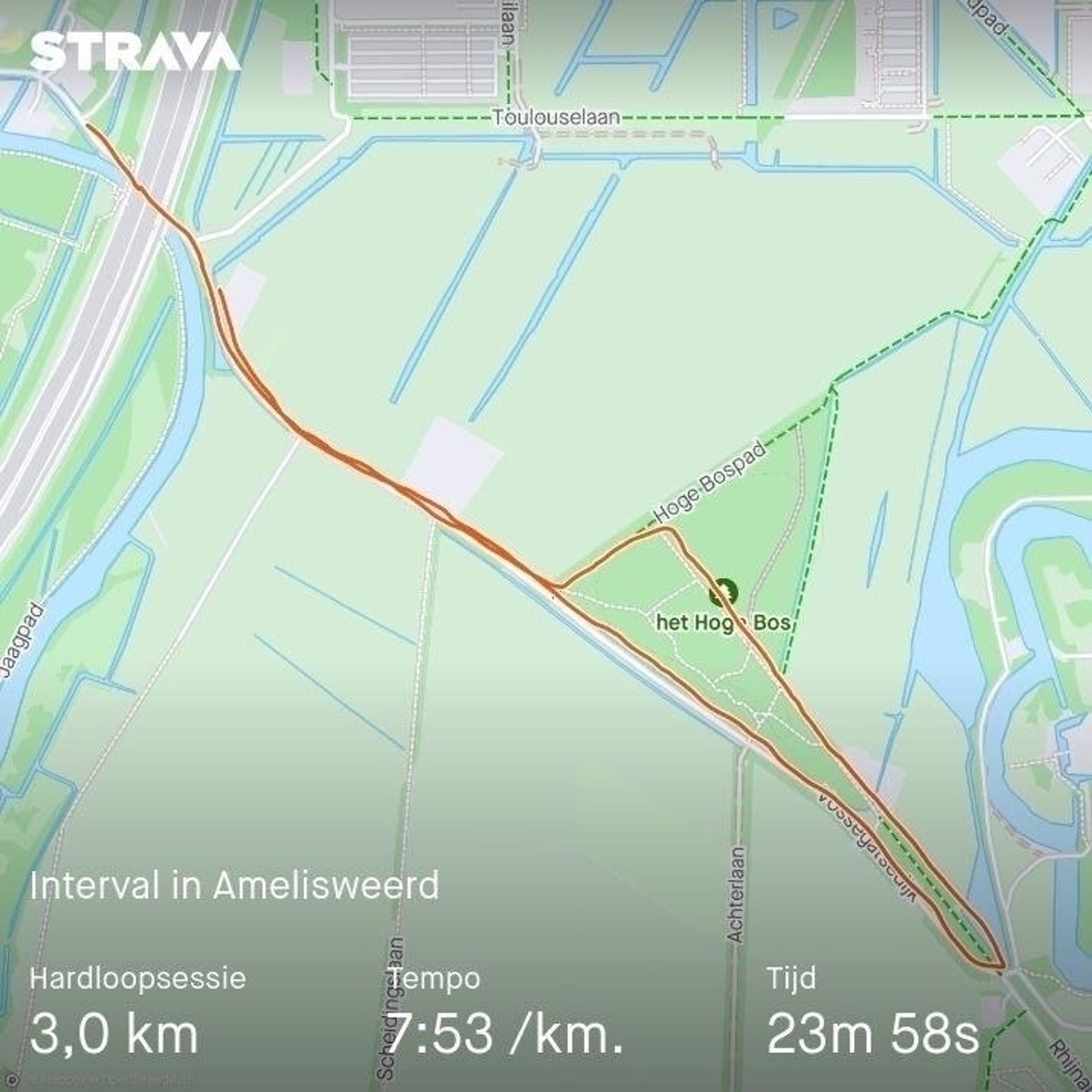 de route door Amelisweerd