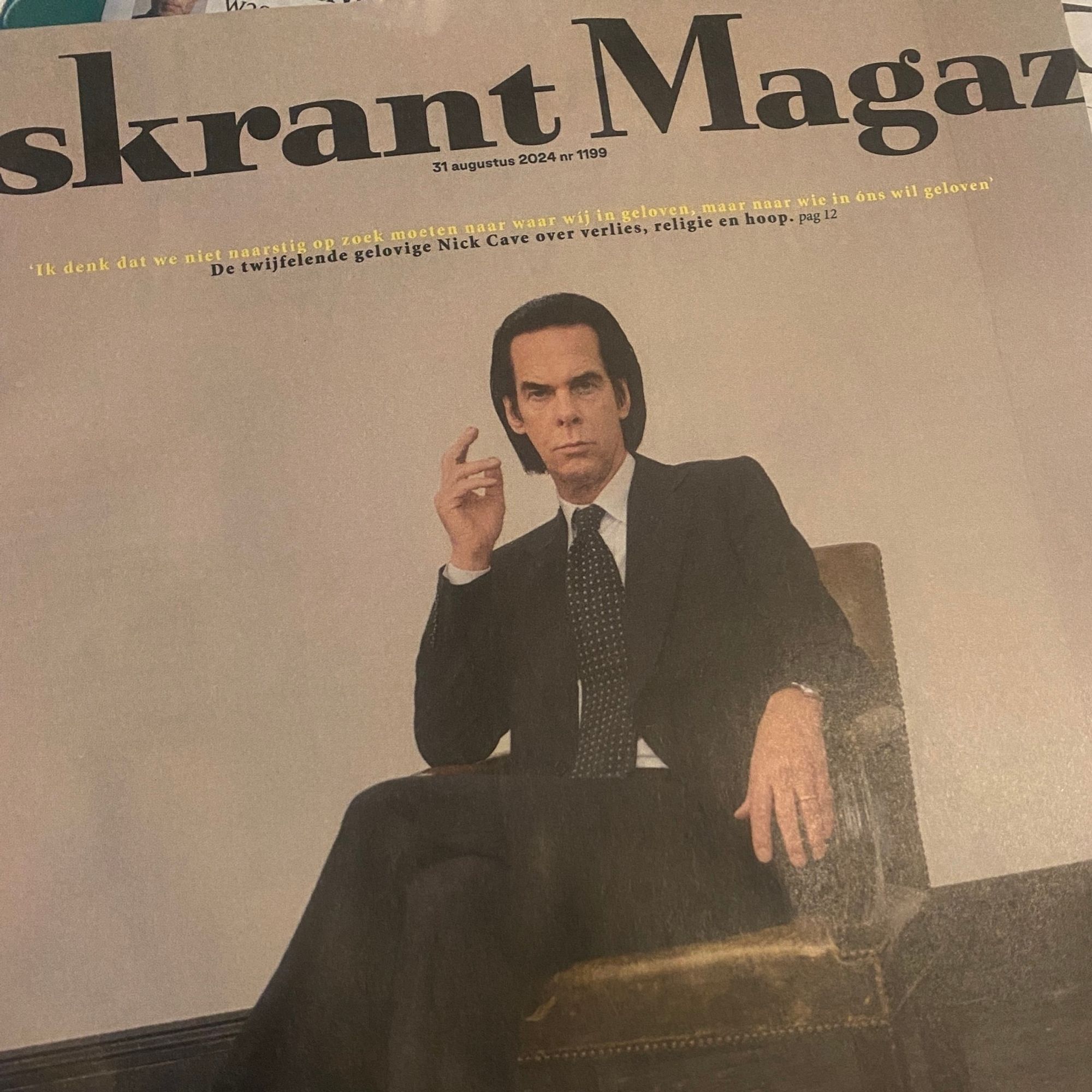 nick Cave op de cover van Volkskrant Magazine