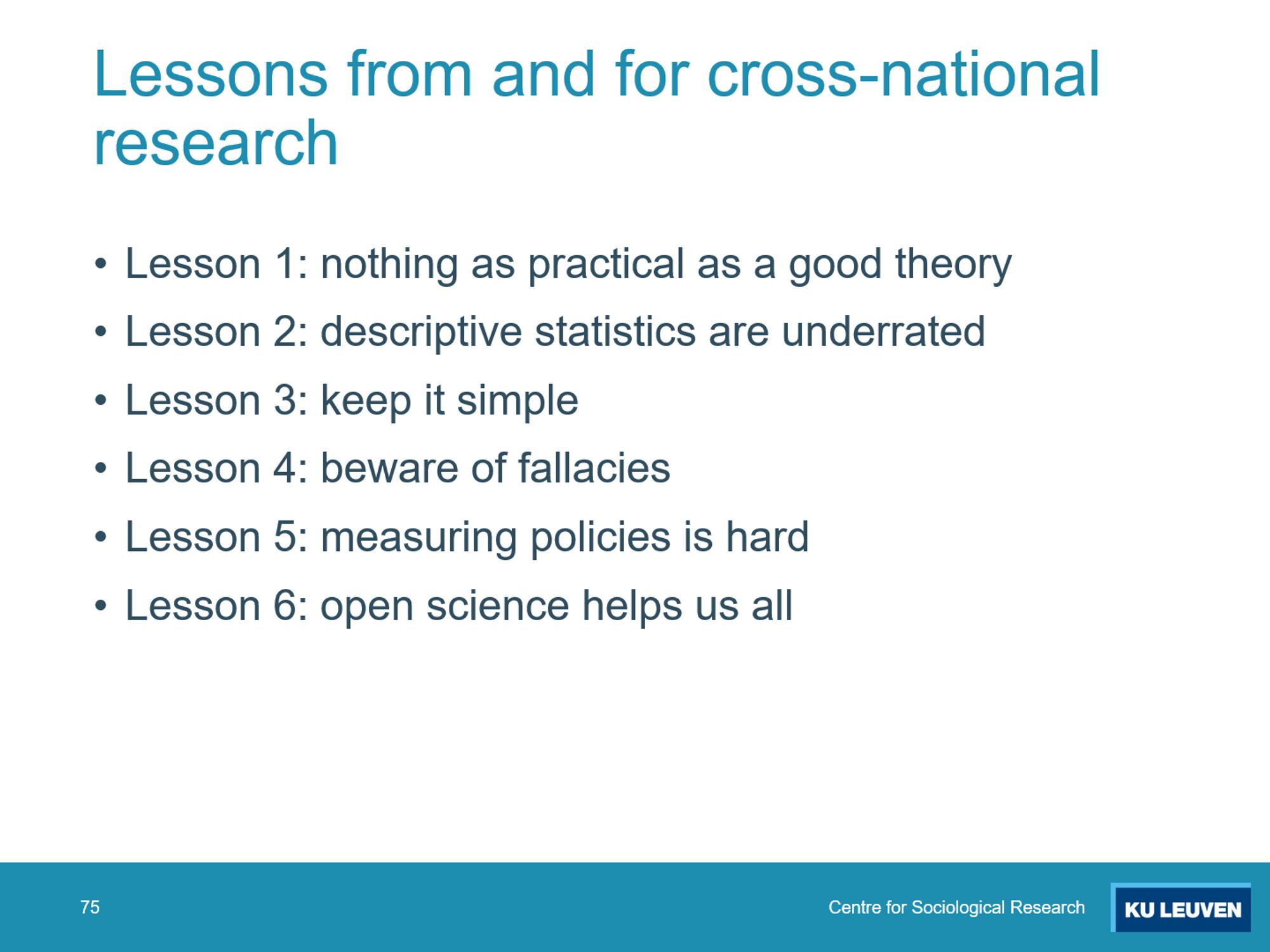 Lesson from and for cross-national research