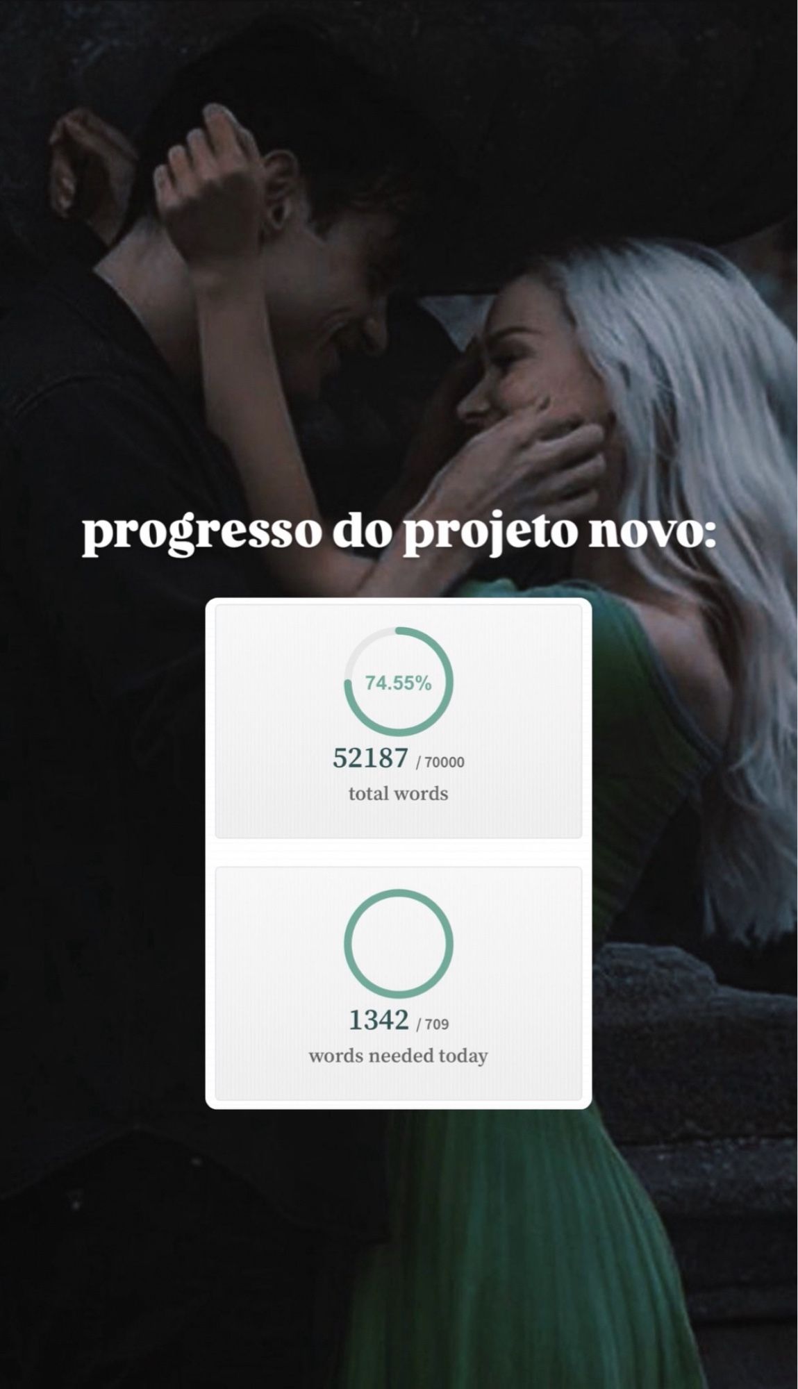 progresso do projeto novo:
74.55%
52187 / 70000
total words
1342 / 709
words needed today