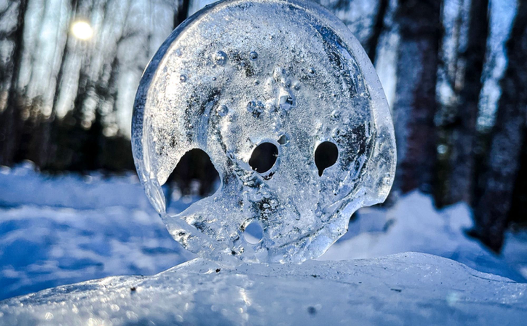 A form of performance art, an Alaskan ice sculpture changes as it slowly melts, opening different views and angles