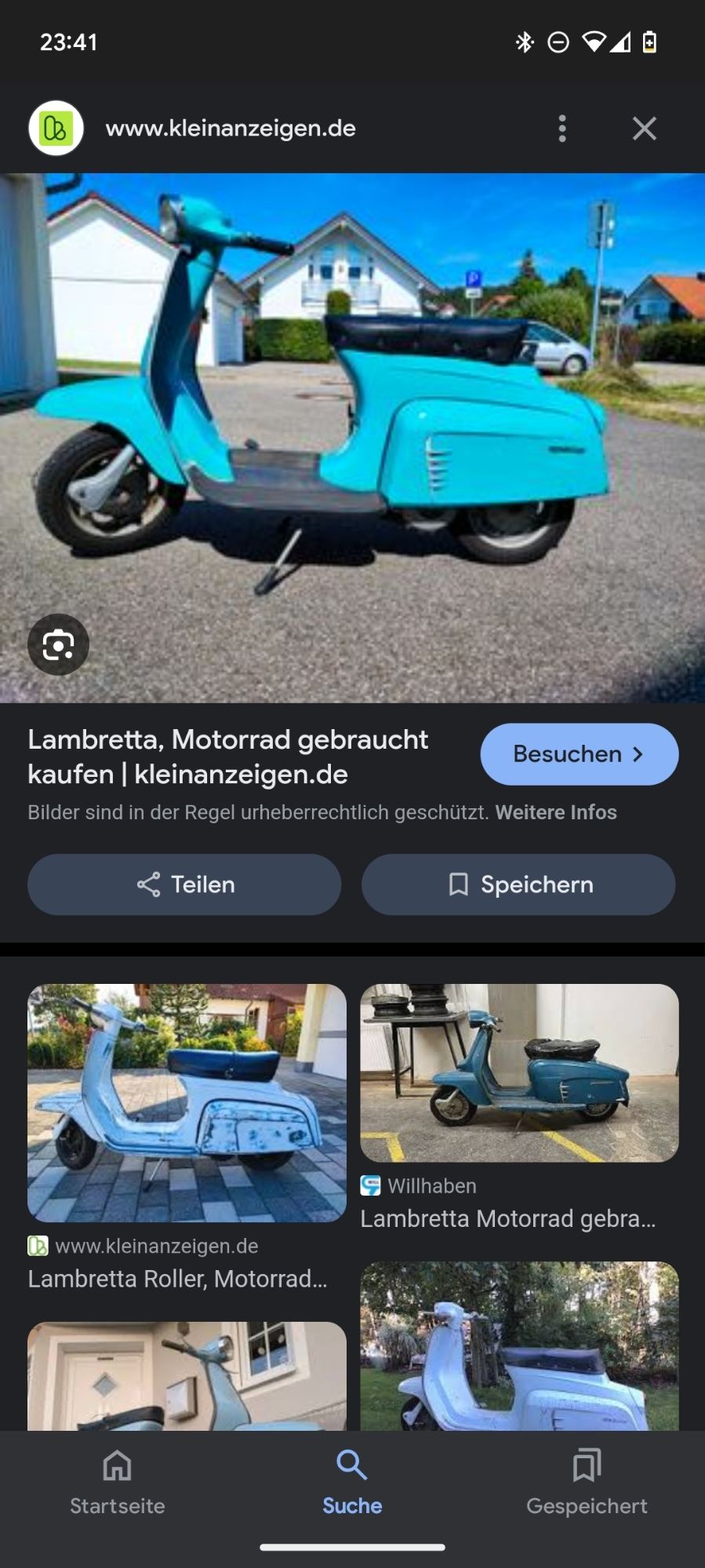 Screenshot verschiedener Vespa-Roller