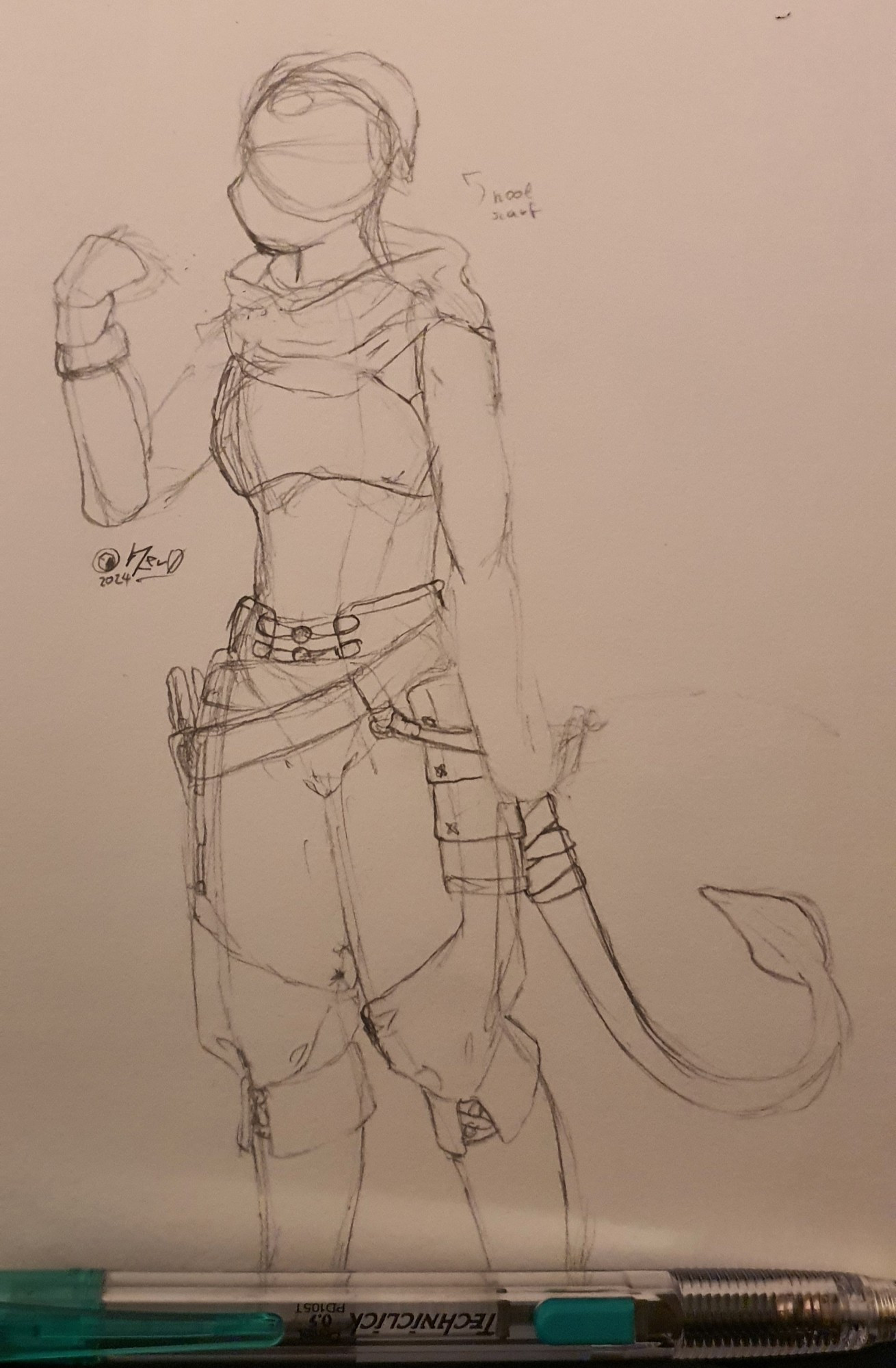 Concept sketch of a teifling rouge.