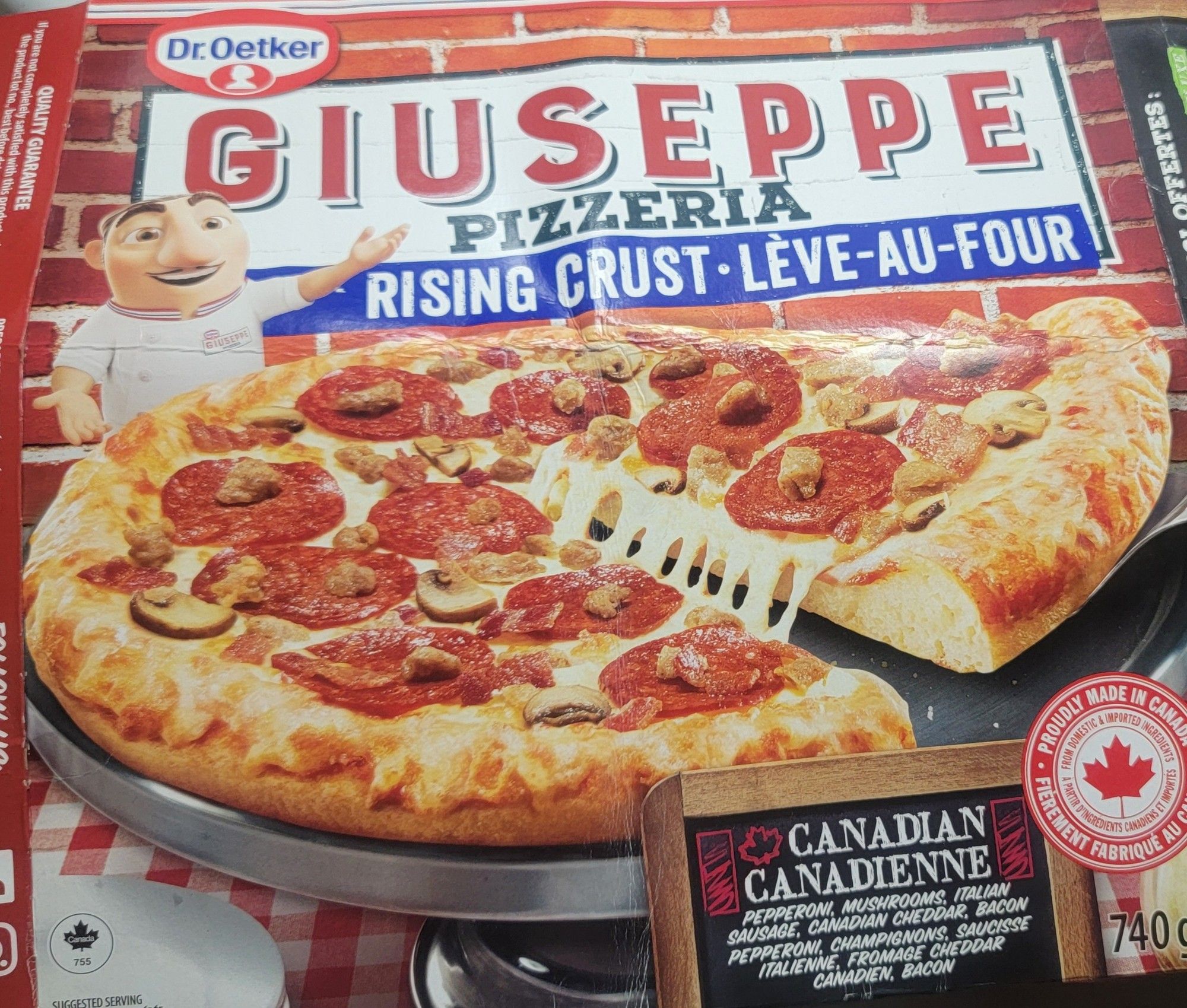 Dr oetker brand frozen pizza or should I say FROZEN LIES?? it says "rising crust", clear as day