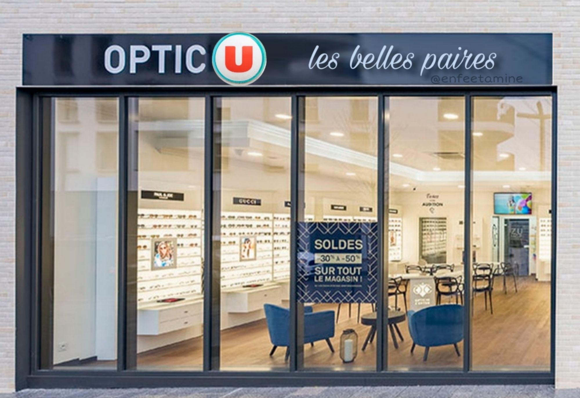 Façade photoshopée d'une façade d'opticien :Optic U, les belles paires