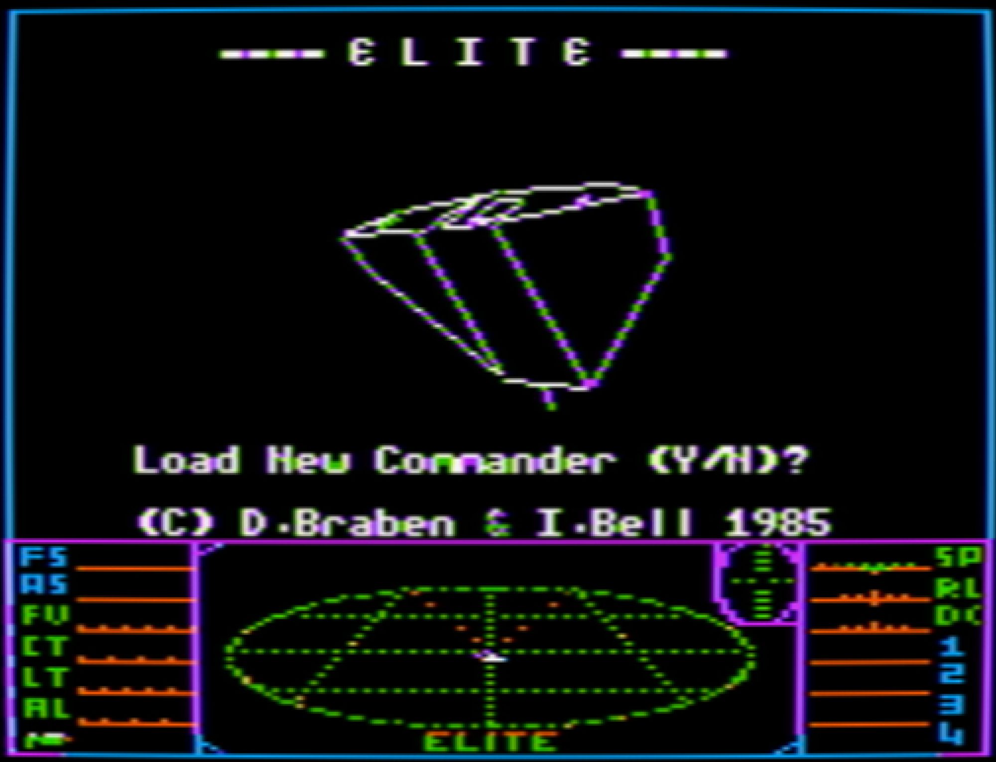 The released version of Apple II Elite