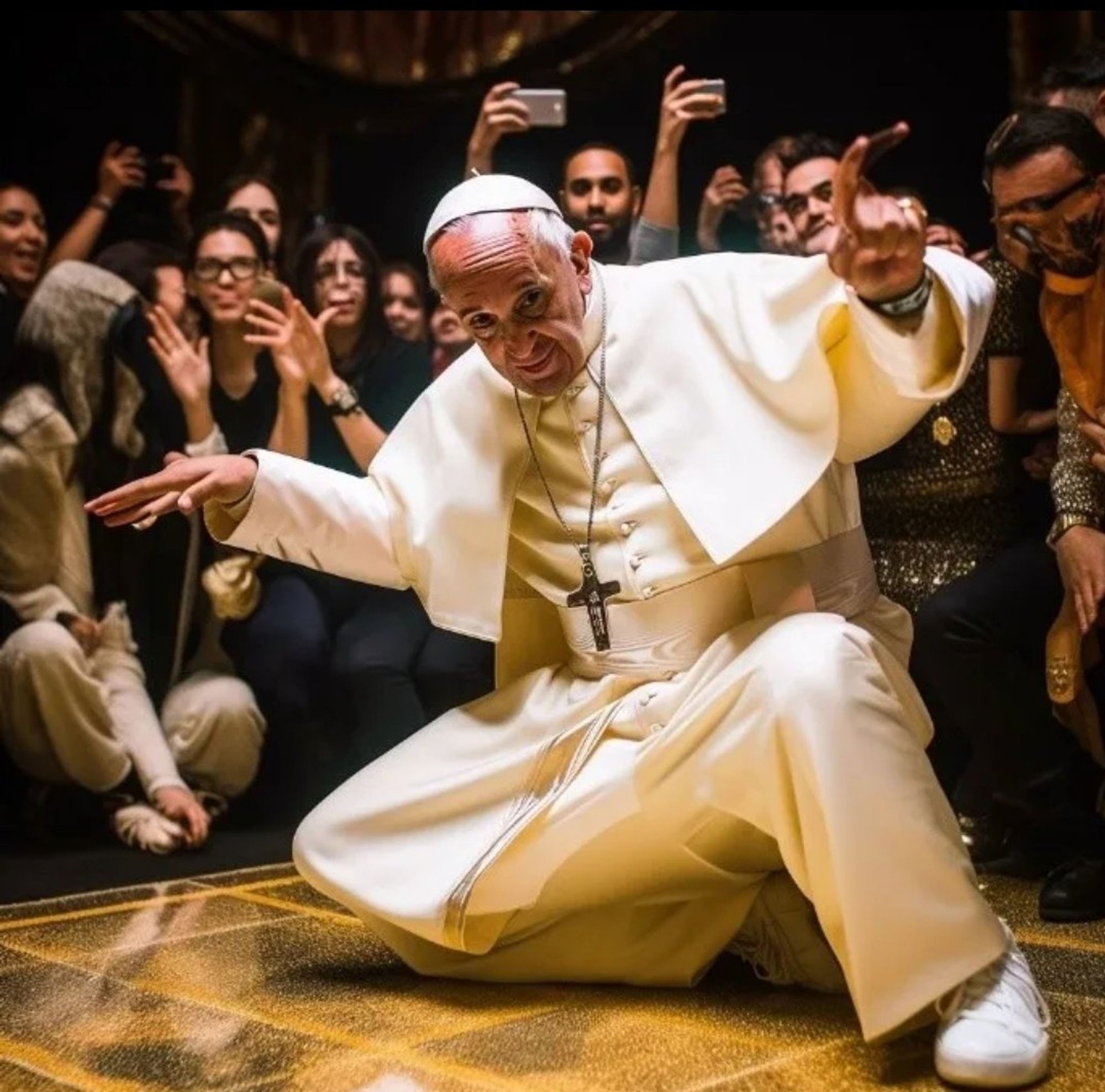 Montage du pape qui danse