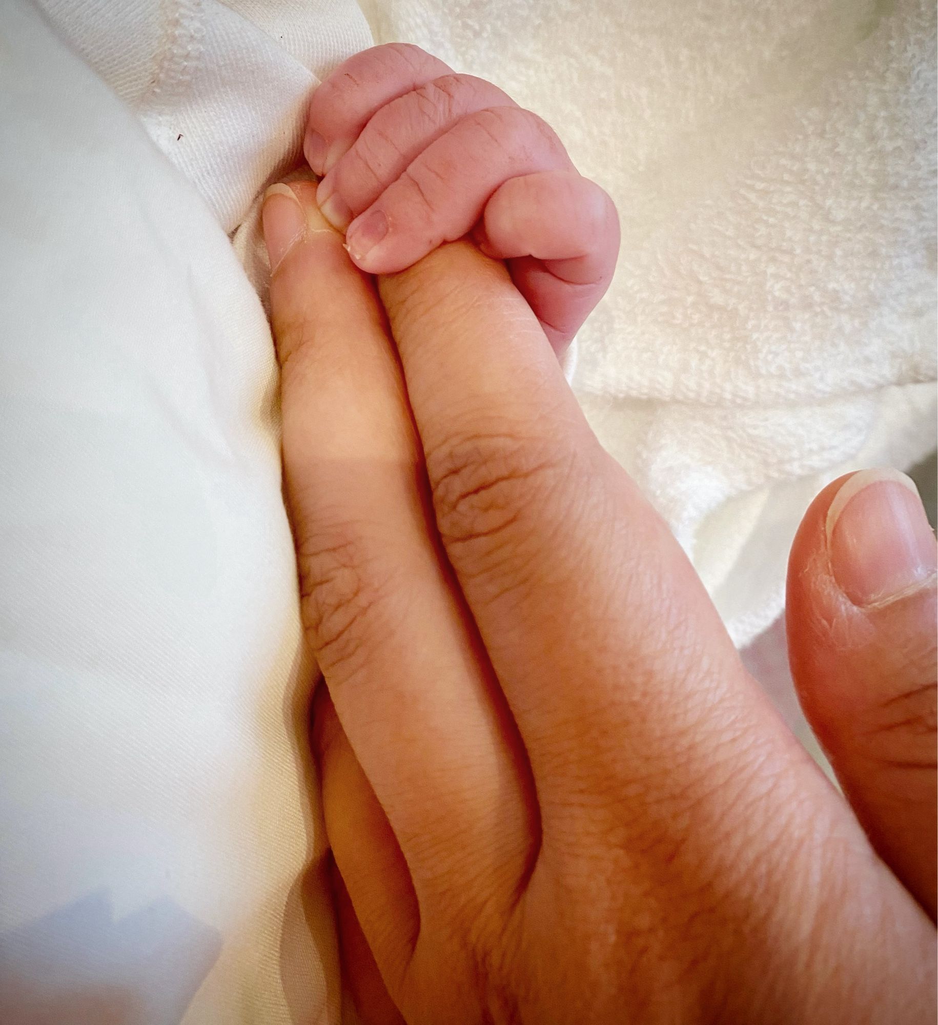 A picture of my baby’s tiny hand holding my finger