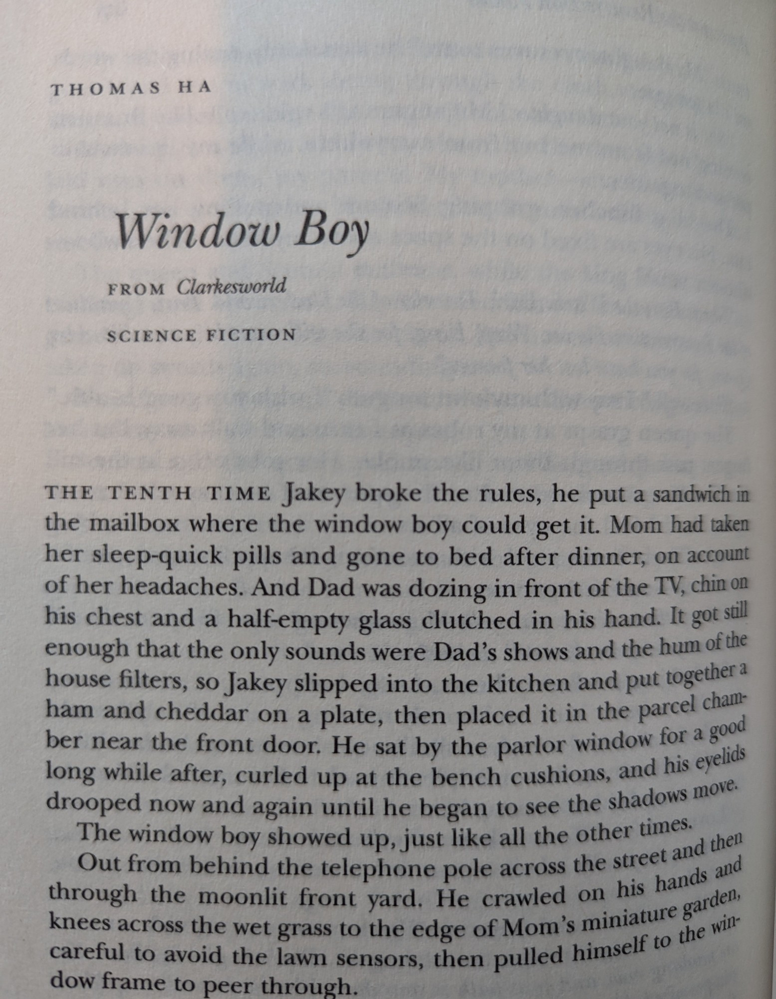 Picture of opening page of "Window Boy"