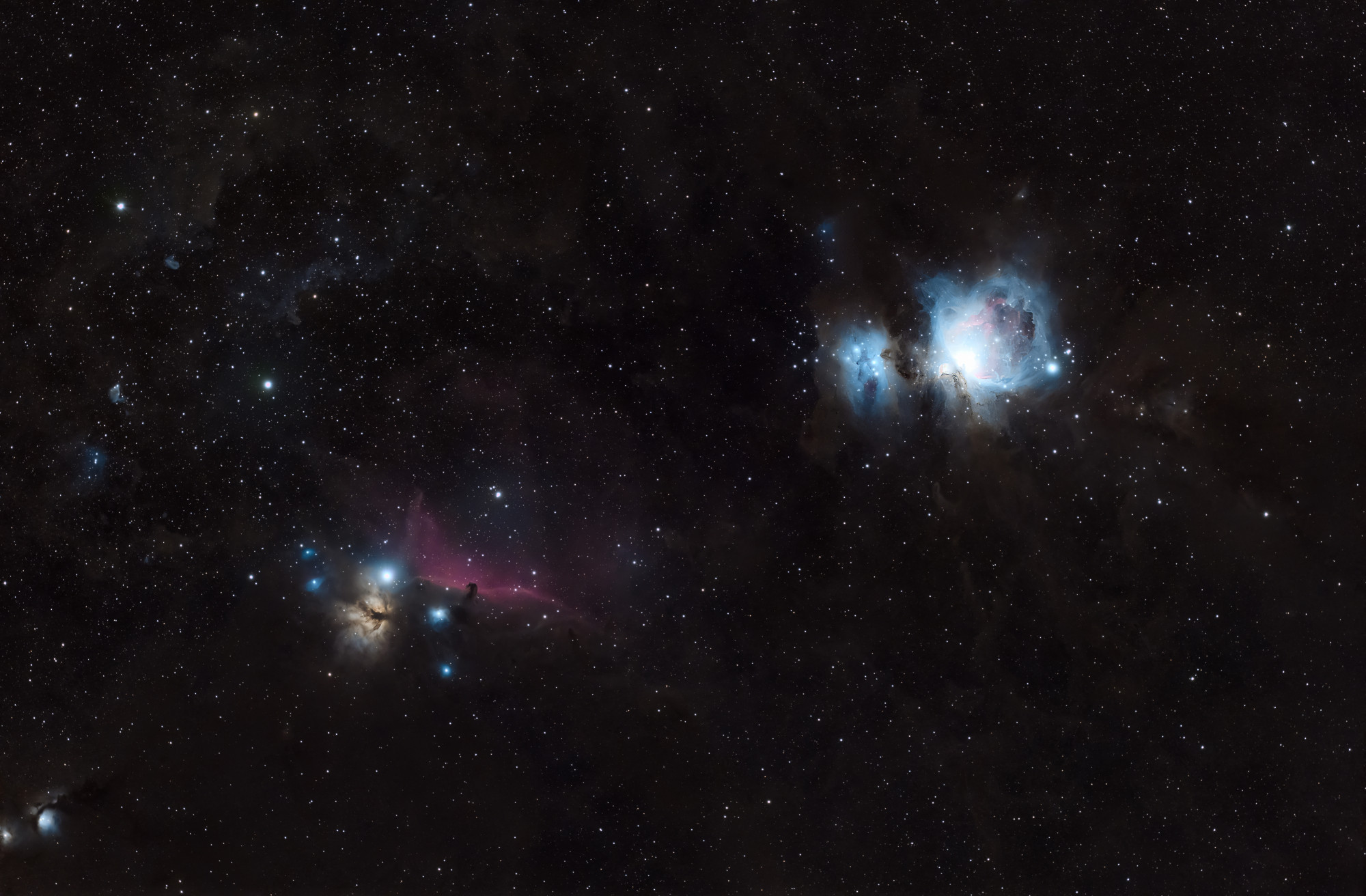 Wide field shot of all 3 nebulae