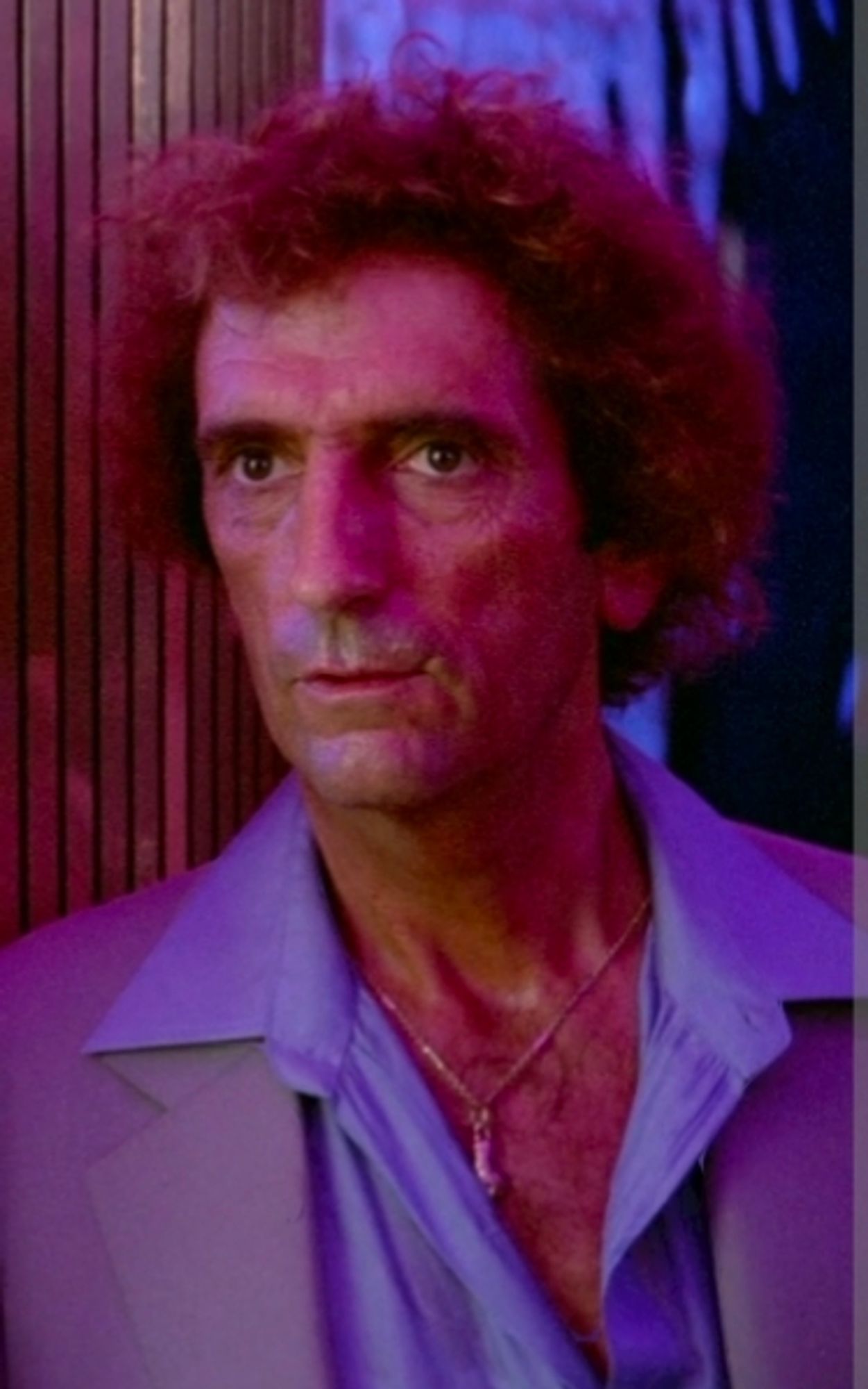 As I was warned about: Harry Dean Stanton with a perm.