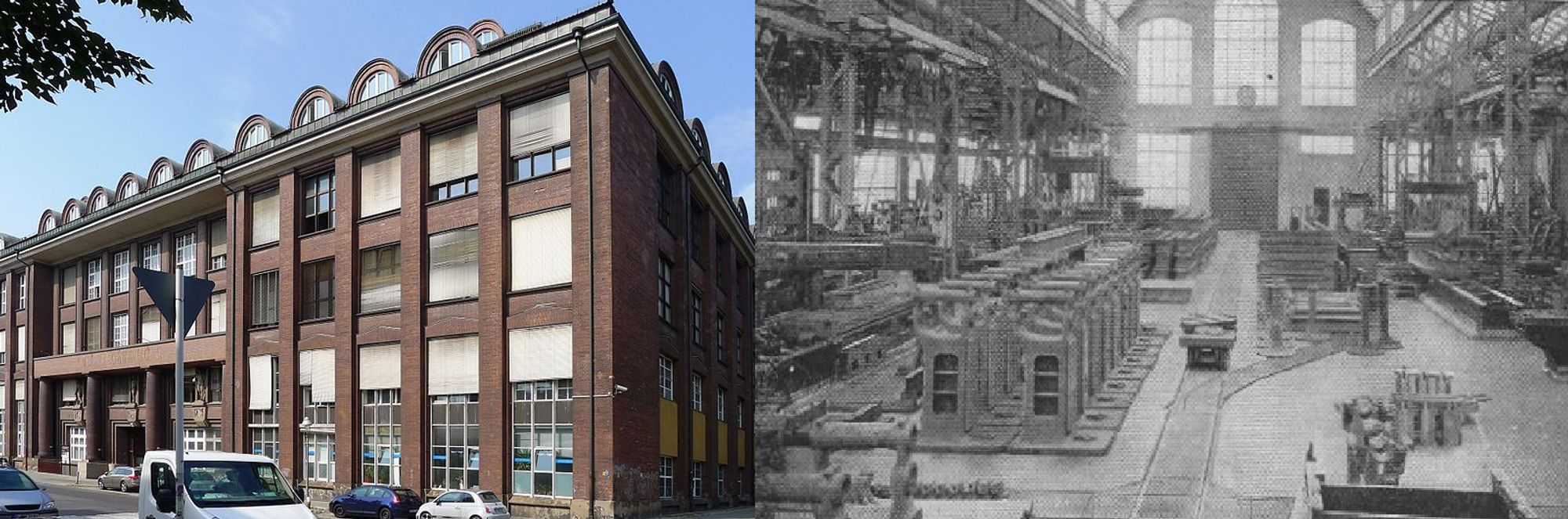 Loewe Höfe Berlin gelten u.a. als Hersteller von Mtallwaren mit Kriegsdienst
AUCH Deutsche wurden zur Novemberrevolution 1918 mit solchem Equipment befreit (vom LEBEN)

Die Fabrik machte noch bis wohl 1942/1943


1
Bild Halbwissen Touristen mit Sonderinteressen Berlin
Bodo Kubrak CC3.0
2
1904 Maschinenhalle der Fabrik schon mit Eisenbahn