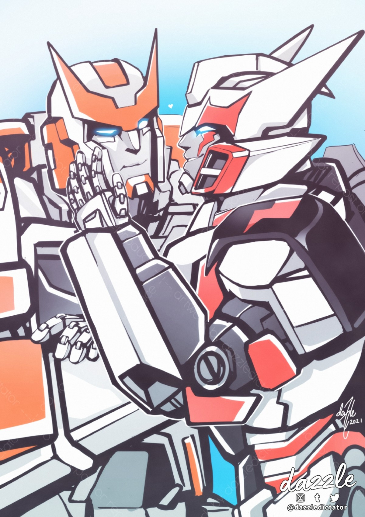 Fanart of Ratchet and Drift from Transformers MTMTE