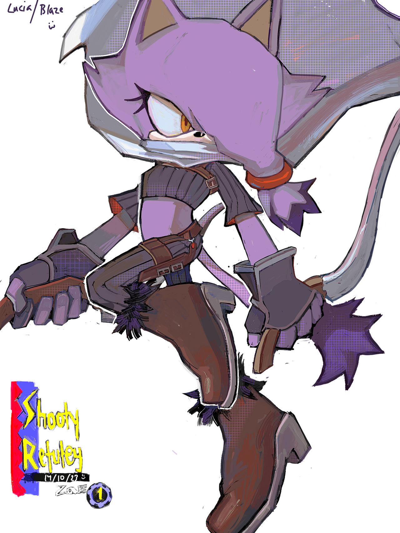 Blaze dressed as Lucia from Devil May Cry 2.