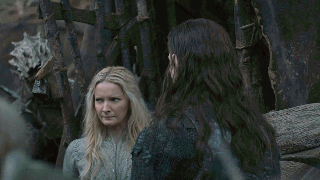 Adar before galadriel pulls the knife on him, his hair looks freshly washed and glossy