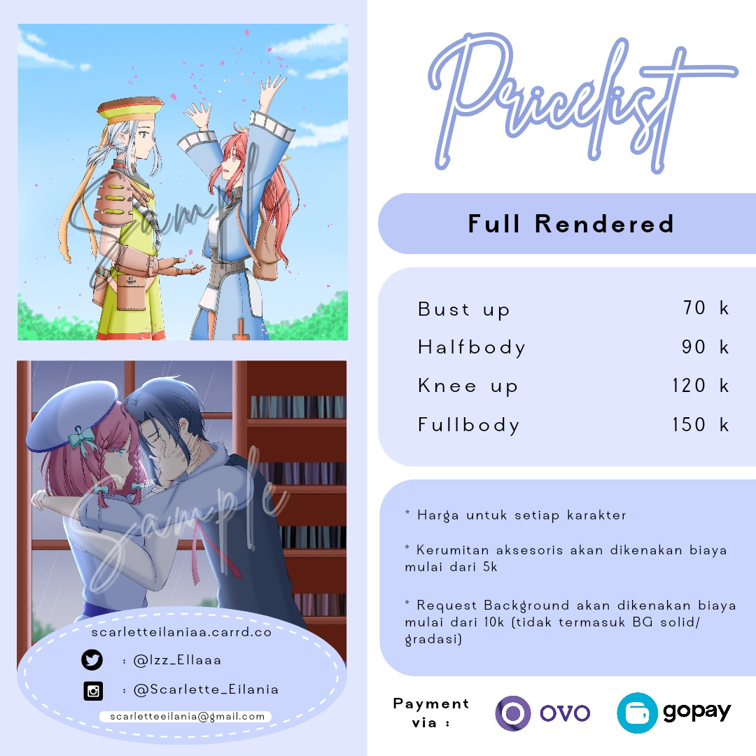 Pricelist for full rendered