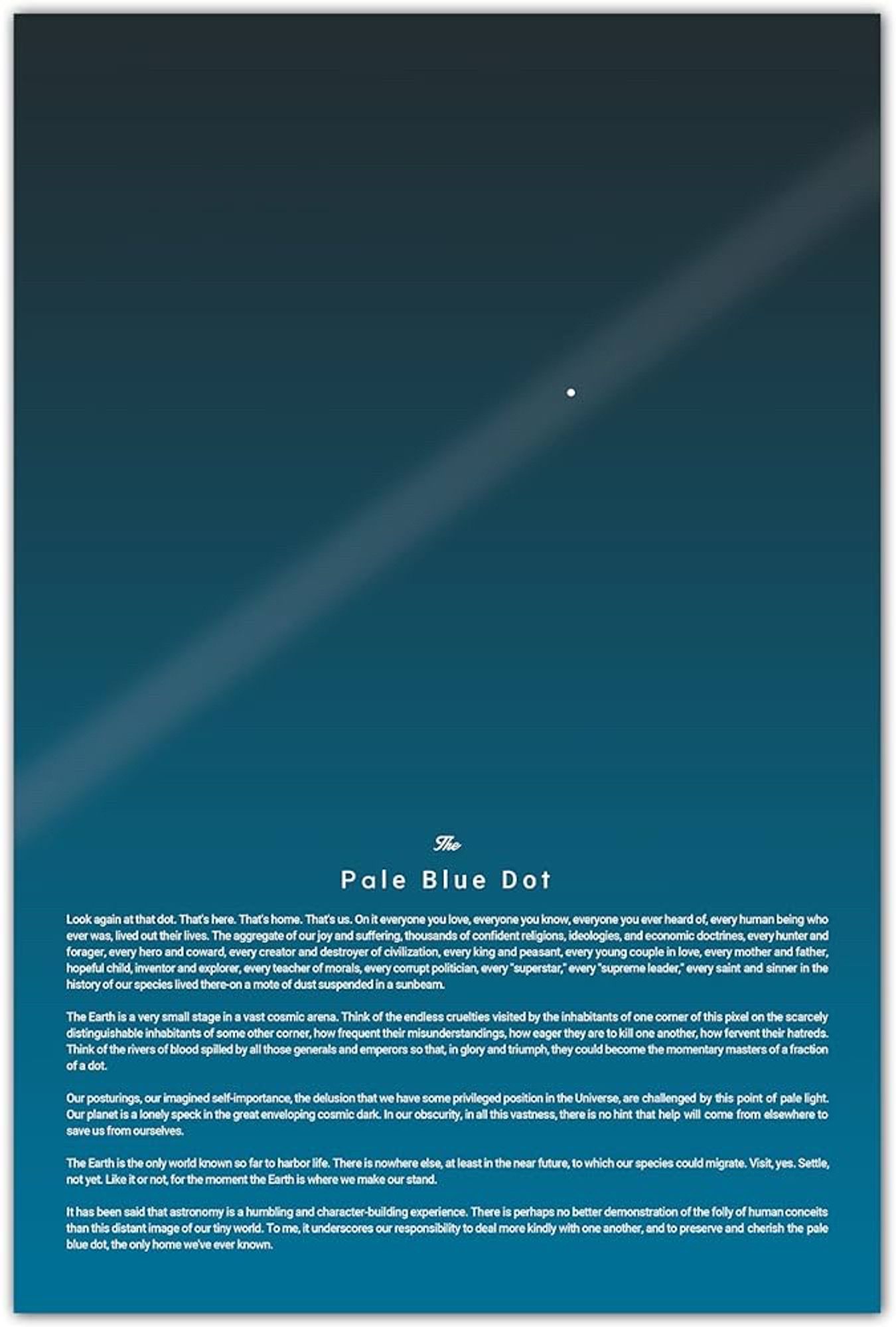 Extended text of Carl Sagan’s “Pale Blue Dot”